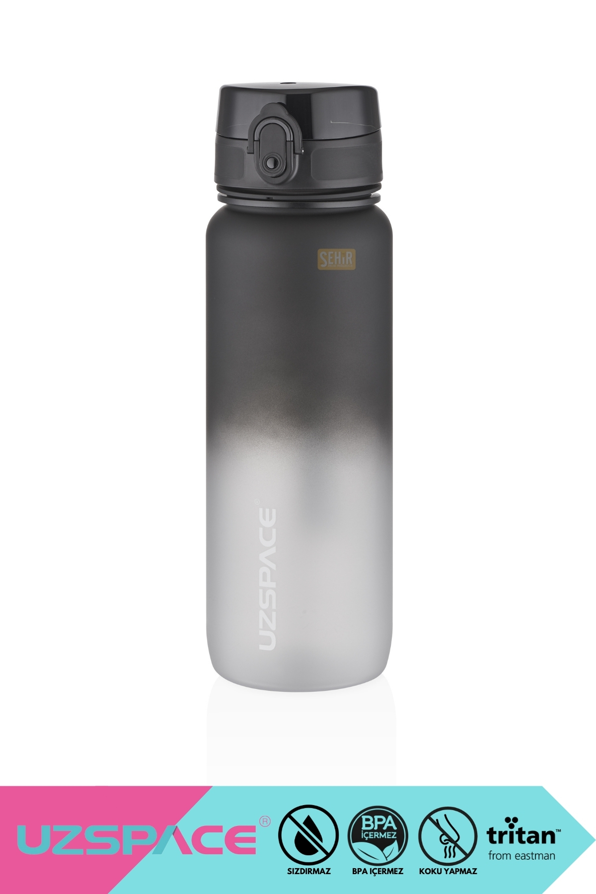 Uzspace 800ml Yeni Çift Renkli Sızdırmaz BPA İçermez Kilitlenebilir Kapaklı Motivasyonel Tritan Su Matarası