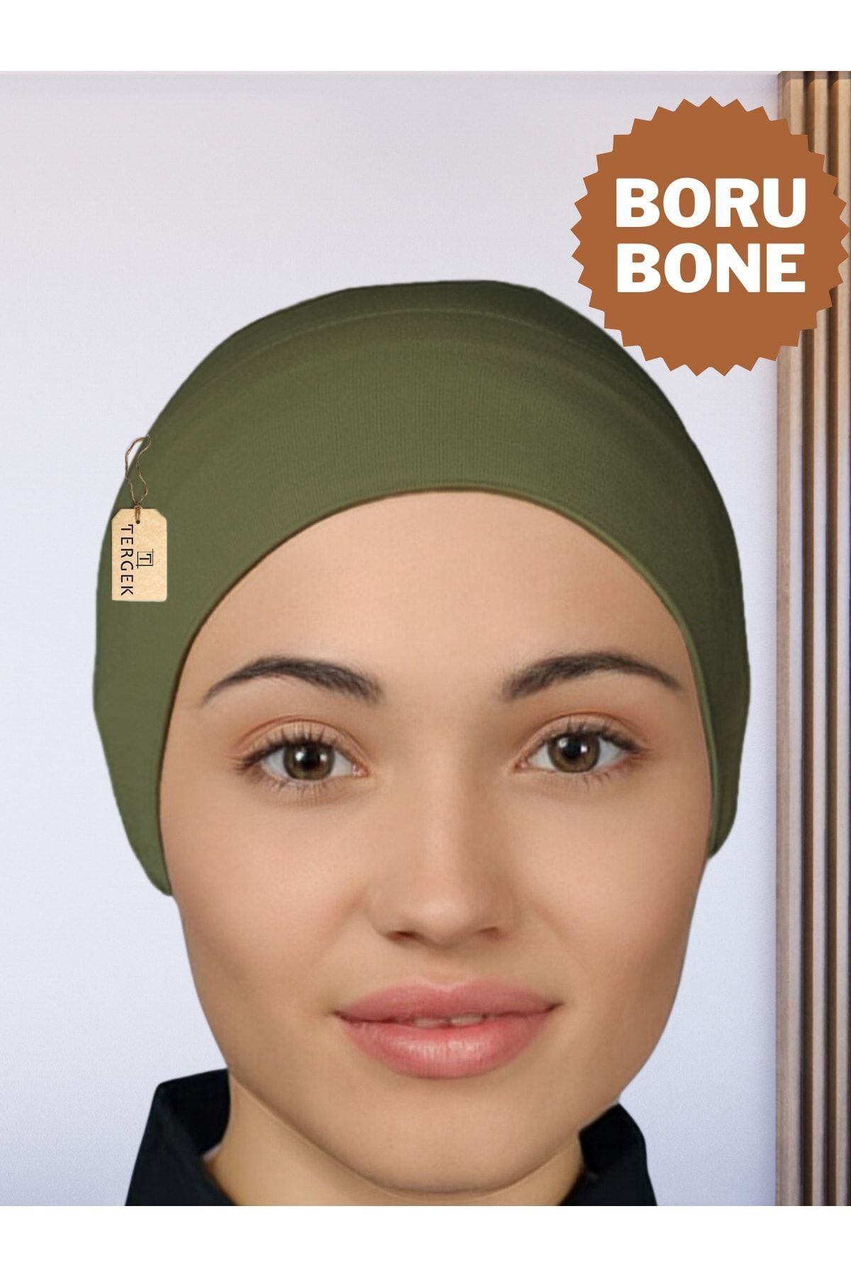 Pipe Bonnet Green Front Seamless Snap Ready Practical Lycra Combed Cotton Bandana For Hijab Sports Shawl Scarf