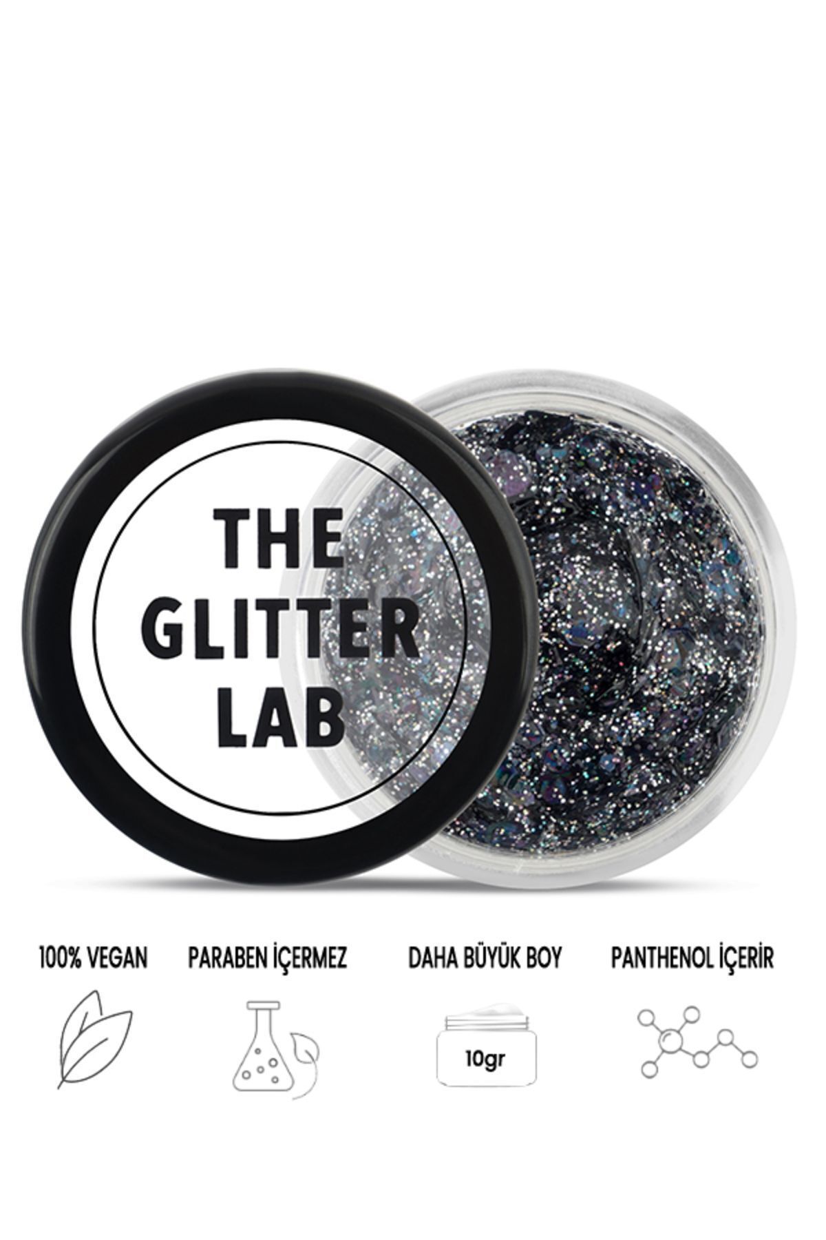 The Glitter Lab Jel Formlu Parlak Glitter - Charcoal