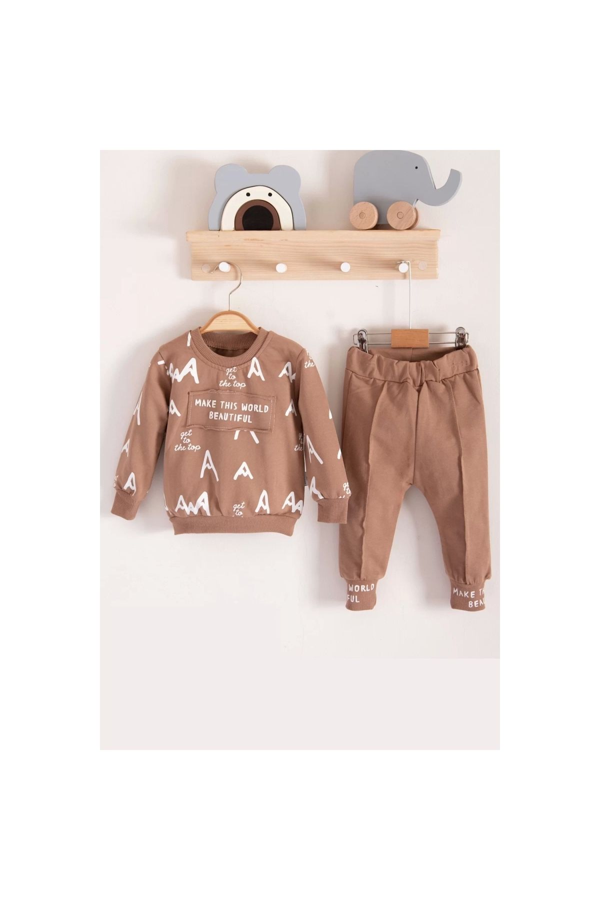 Letter Printed 2-Piece 100% Cotton Baby Boy Set