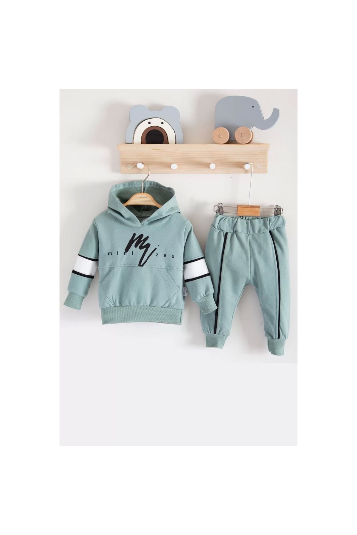 Mini Zeo Patterned Cotton 2-Piece Baby Boy Set