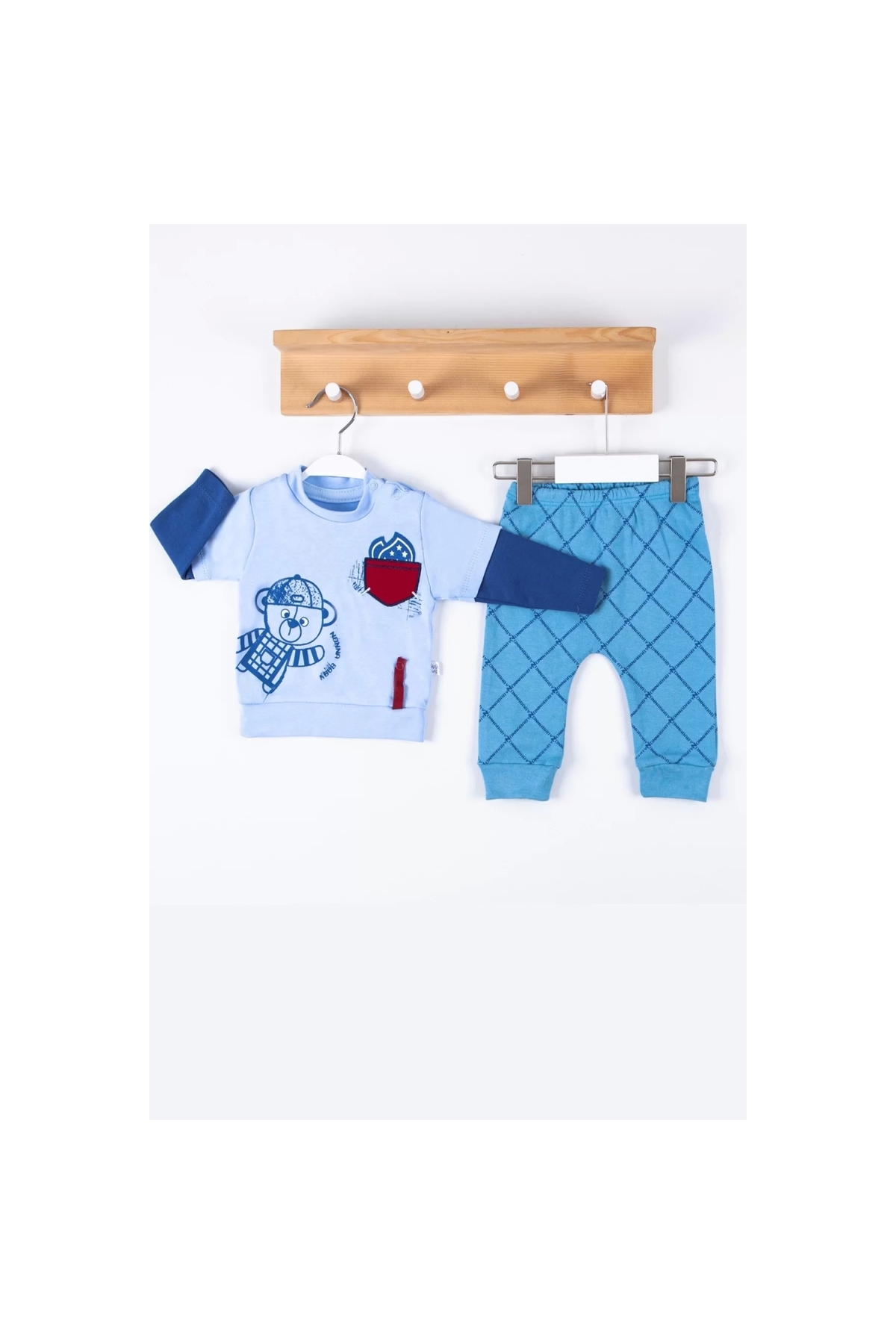 Pocket Bear Embroidered 100% Cotton 2-Piece Men's Suit