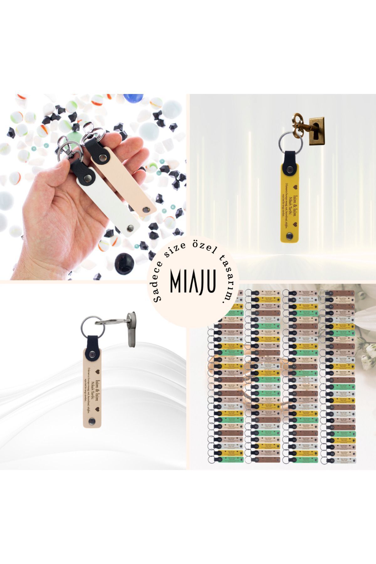 Miaju-Personalized Baby Name, 50'S, Personalized Keychain Souvenir for Newborn Baby, Gift 6
