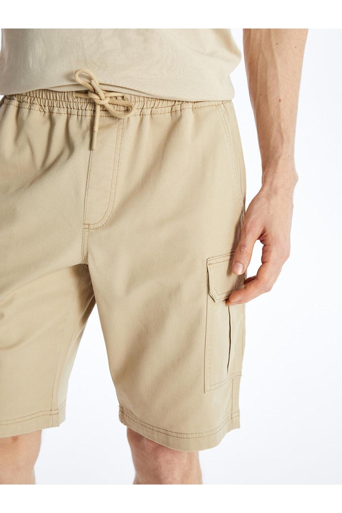 LC Waikiki-LCW Men's Gabardine Bermuda Shorts - Casual Standard Size 3