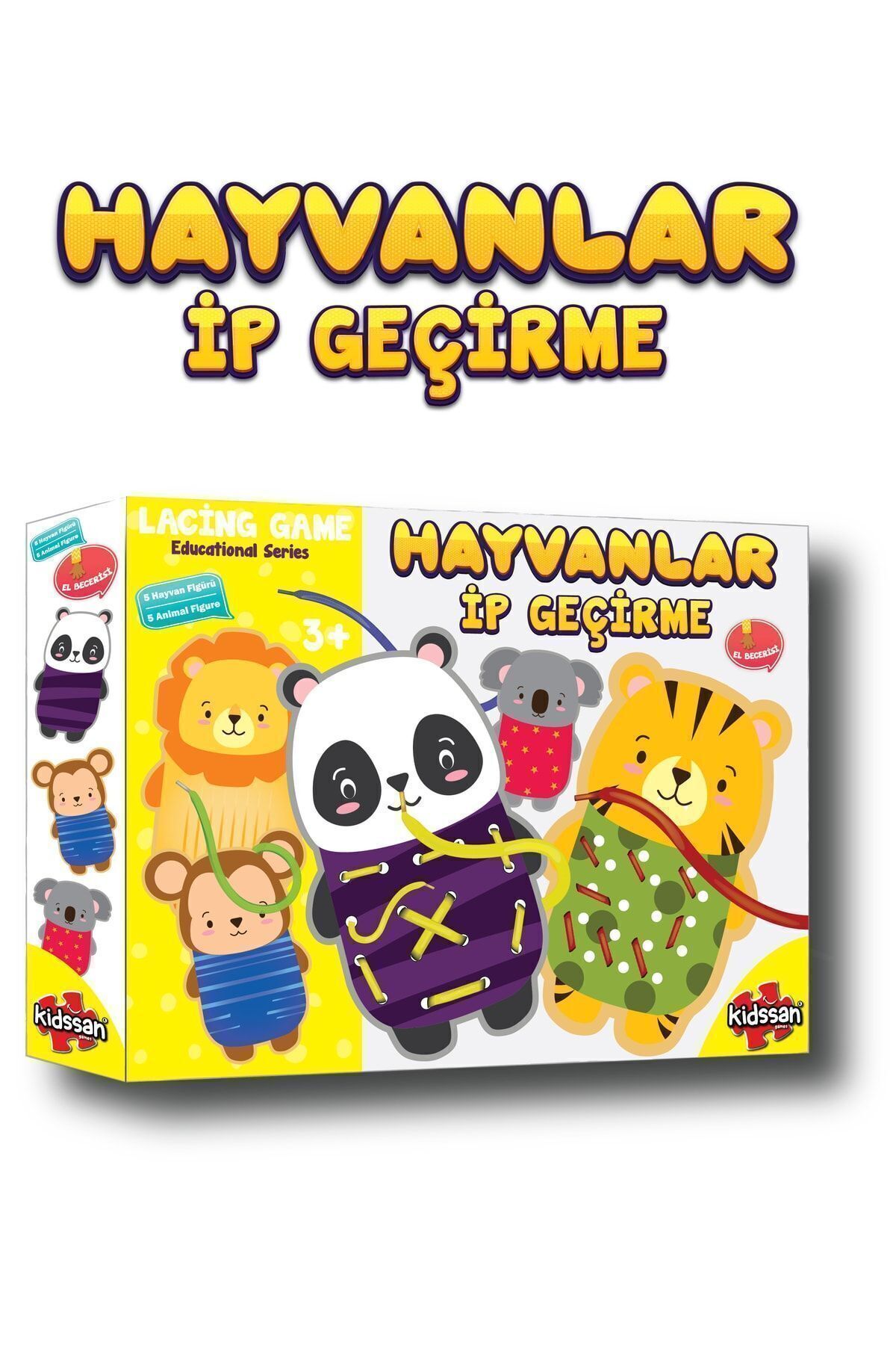 kidssan games Hayvanlar Ip Geçirme Oyunu Lacing Game 5 Farklı Hayvan fotoğrafı 3 (önizleme)