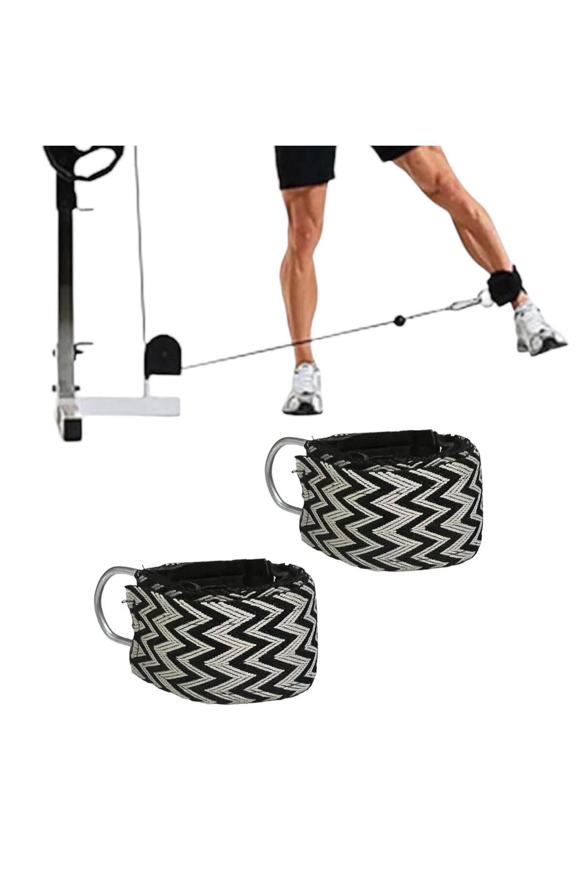 REMEGE Ayak Bilek Kayışı D-Ring Ağırlık Çekiş Aparatı Direnç Egzersiz Fitness Lastik Çekme Aparatı 1 Çift