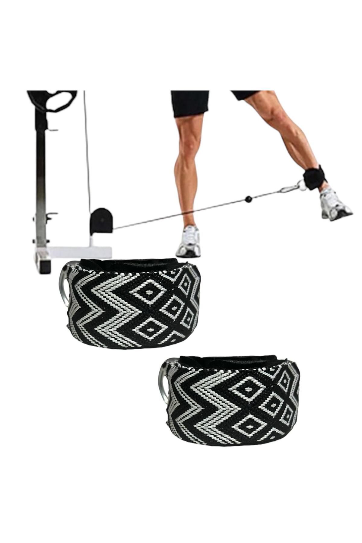 REMEGE Ayak Bilek Kayışı D-Ring Ağırlık Çekiş Aparatı Direnç Egzersiz Fitness Lastik Çekme Aparatı 1 Çift