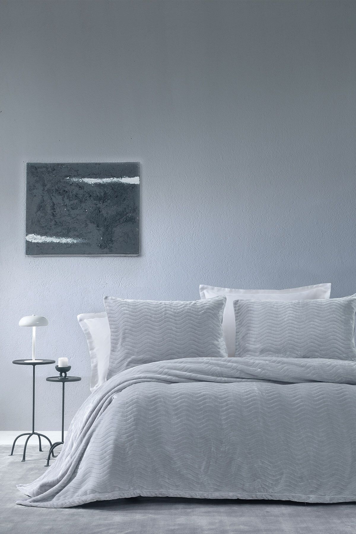 Yataş Dazel Tek Kişilik Battaniye Yatak Örtüsü Seti 170x225 Cm - Gri