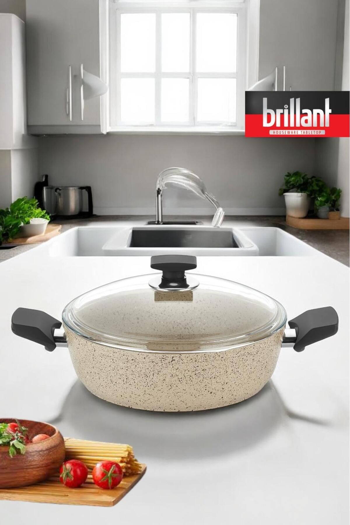Lüks Granit 26 Cm Pilav Karnıyarık Tenceresi Yanmaz Yapışmaz Tencere