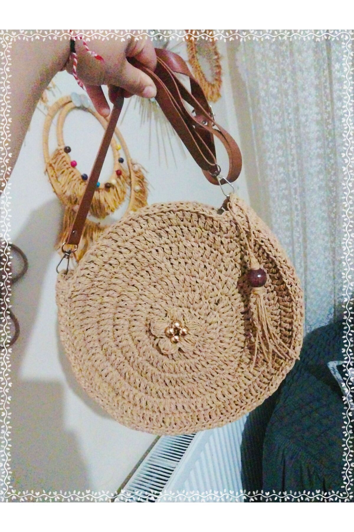 Handmade-2 Layer Macaron Bag - Drawstring and Orulmus Summer Bohemian Bag 6