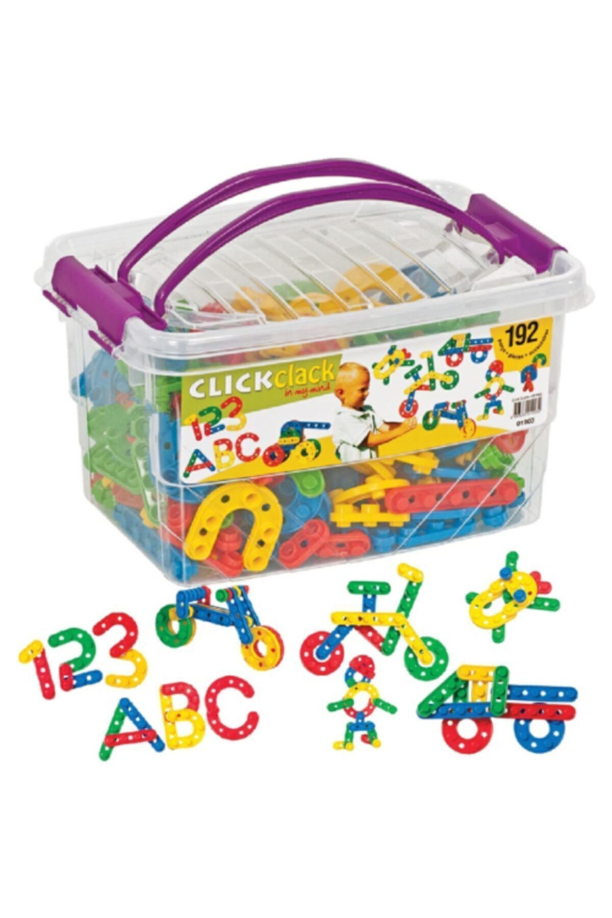 DEDE-Click Clack Puzzle Lego 192 Pieces with Plastic Storage Box 1