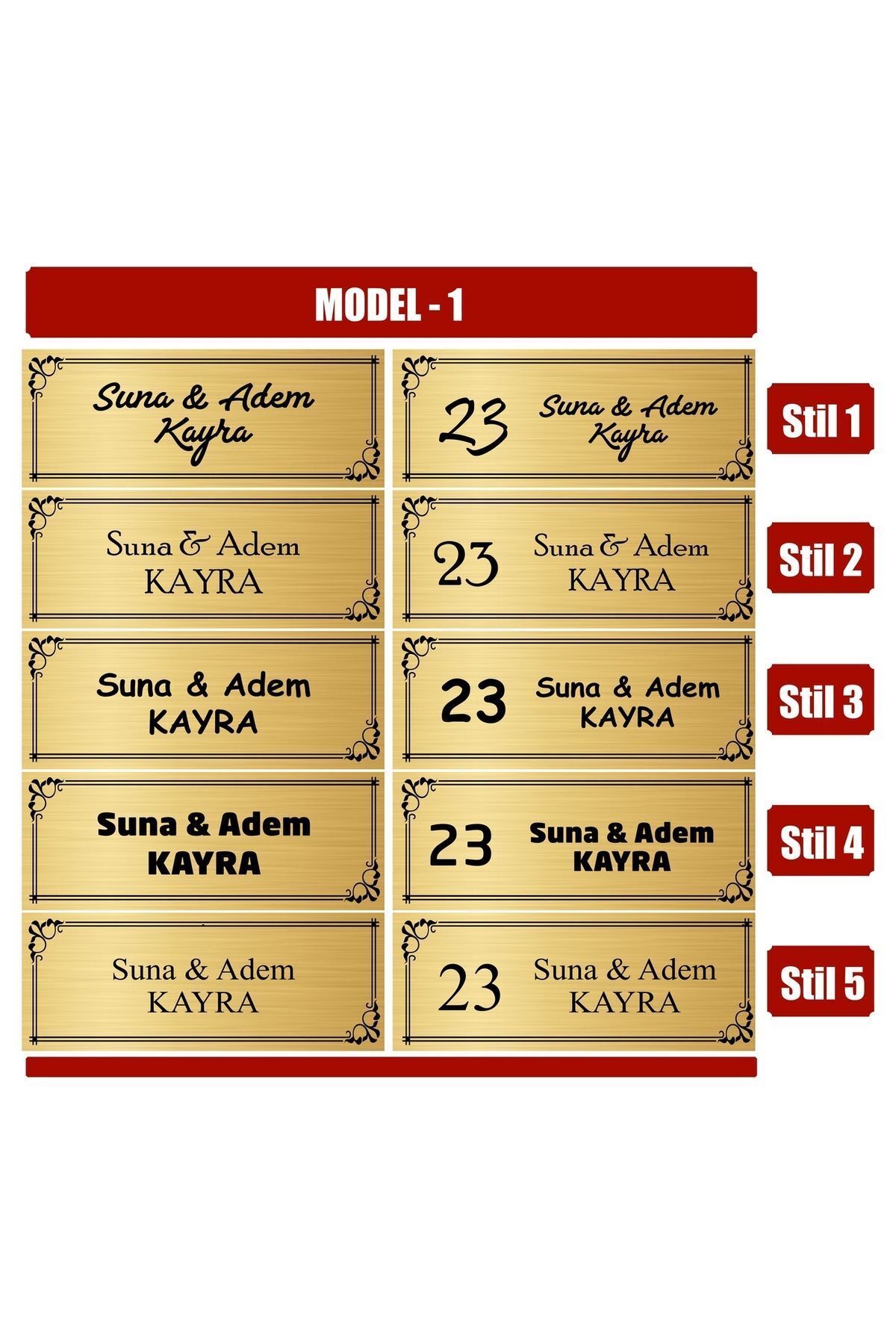 Personalized Metal Door Nameplate -adhesive Door Ornament Modal 001