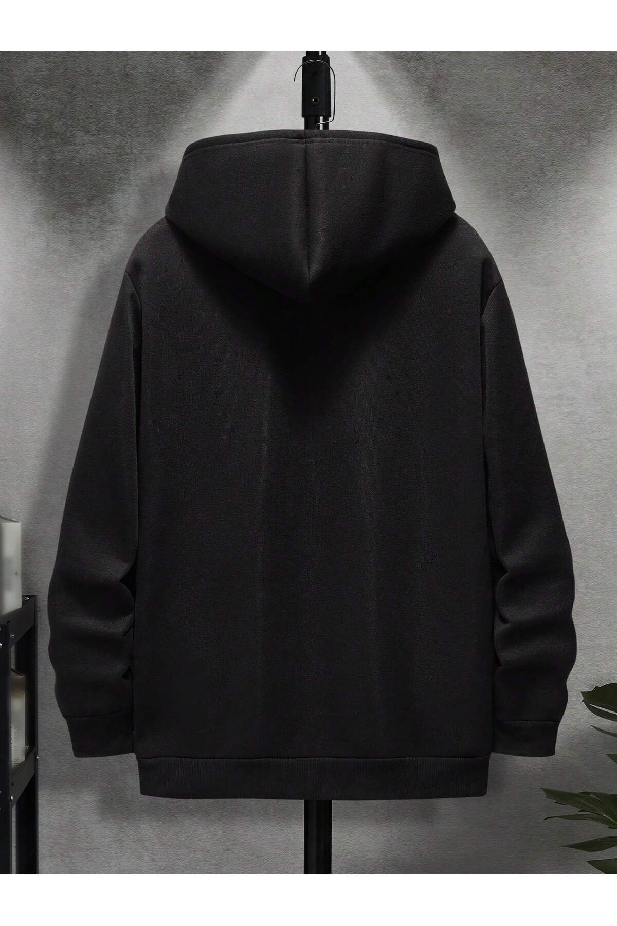 DAXİS Sportwear Company-Large Size UNISEX Hooded Printed Sweatshirt 2