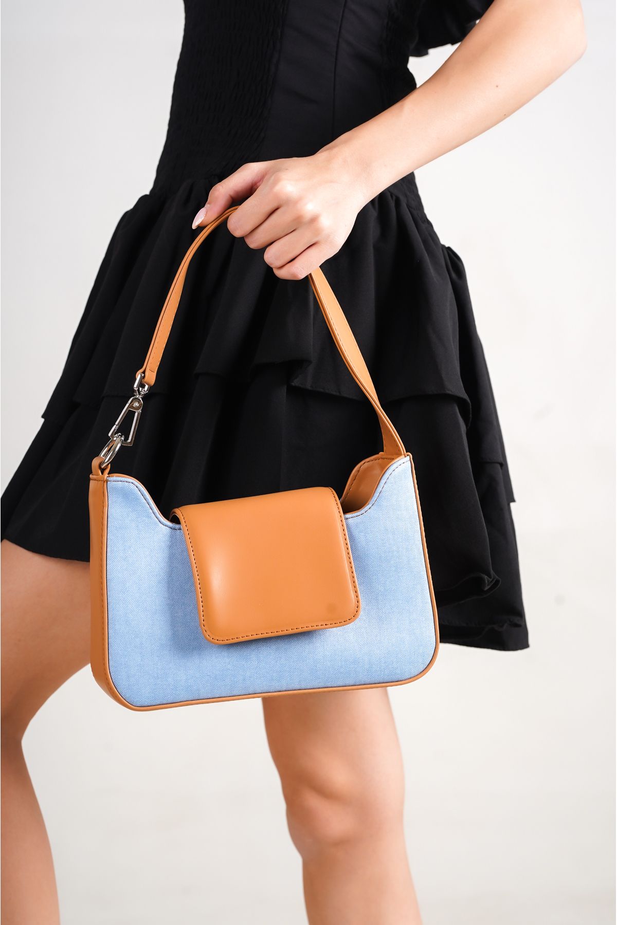 کیف شانه ای آبی زنانه Bellagio اورجینال Capone Outfitters