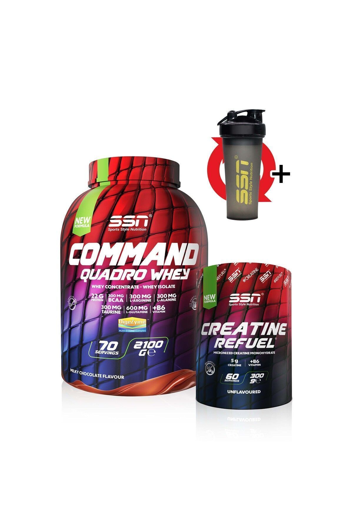 SSN Sports Style Nutrition Quadro Performans Kombinasyonu 1 (Command 2.1 Kg Çikolata + Creatine)