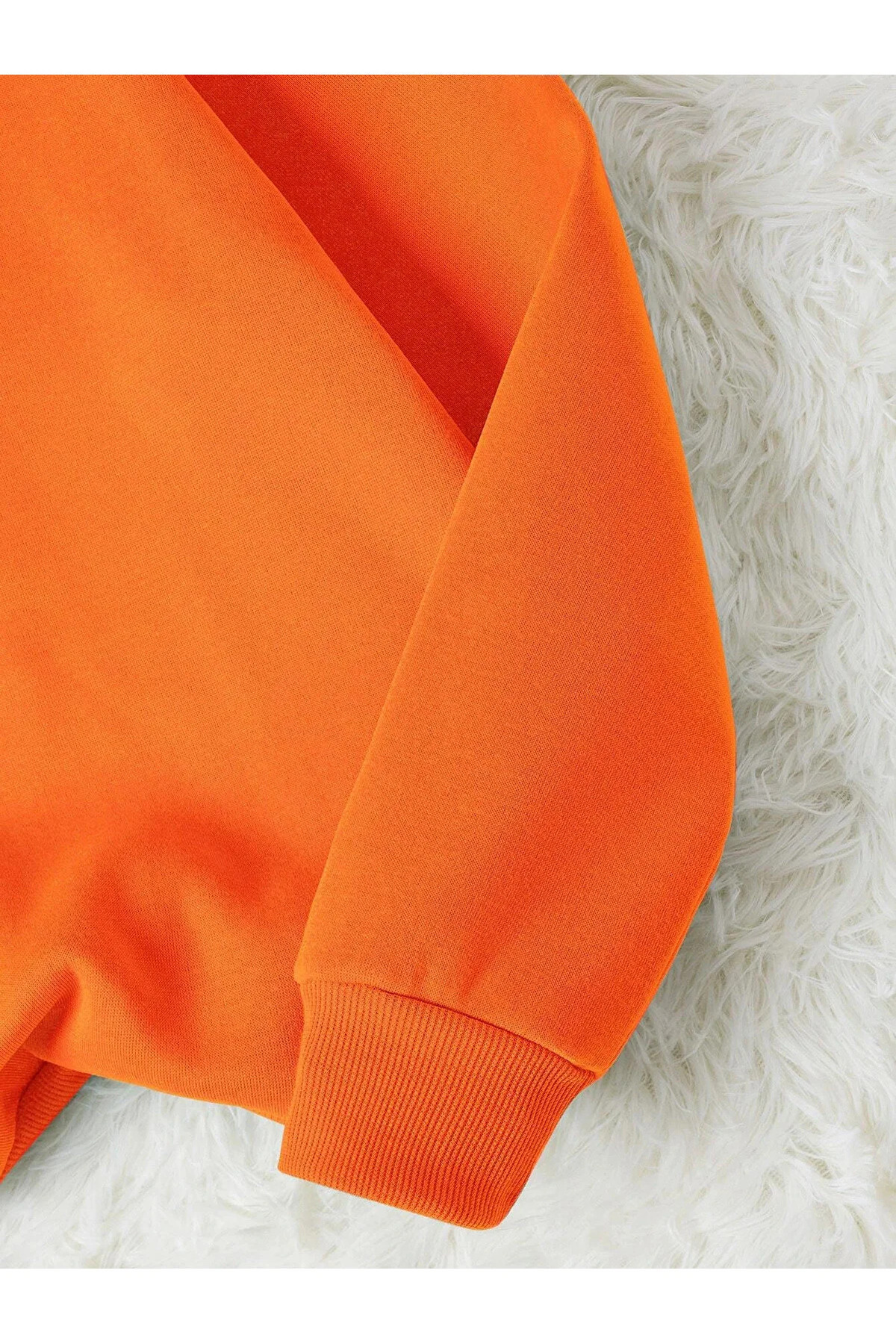 Revasser  Kadın Renkli Cat Özel Göğüs Baskılı Oversize Bisiklet Yaka Sweatshirt - Görsel 5