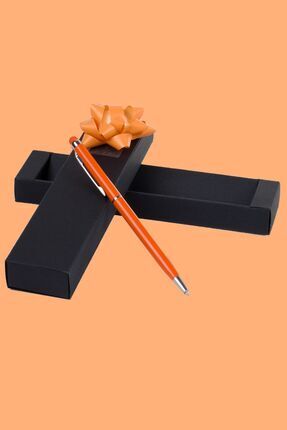 Kitaplı Hediye Kişiye Özel Turuncu Metal Kalem
