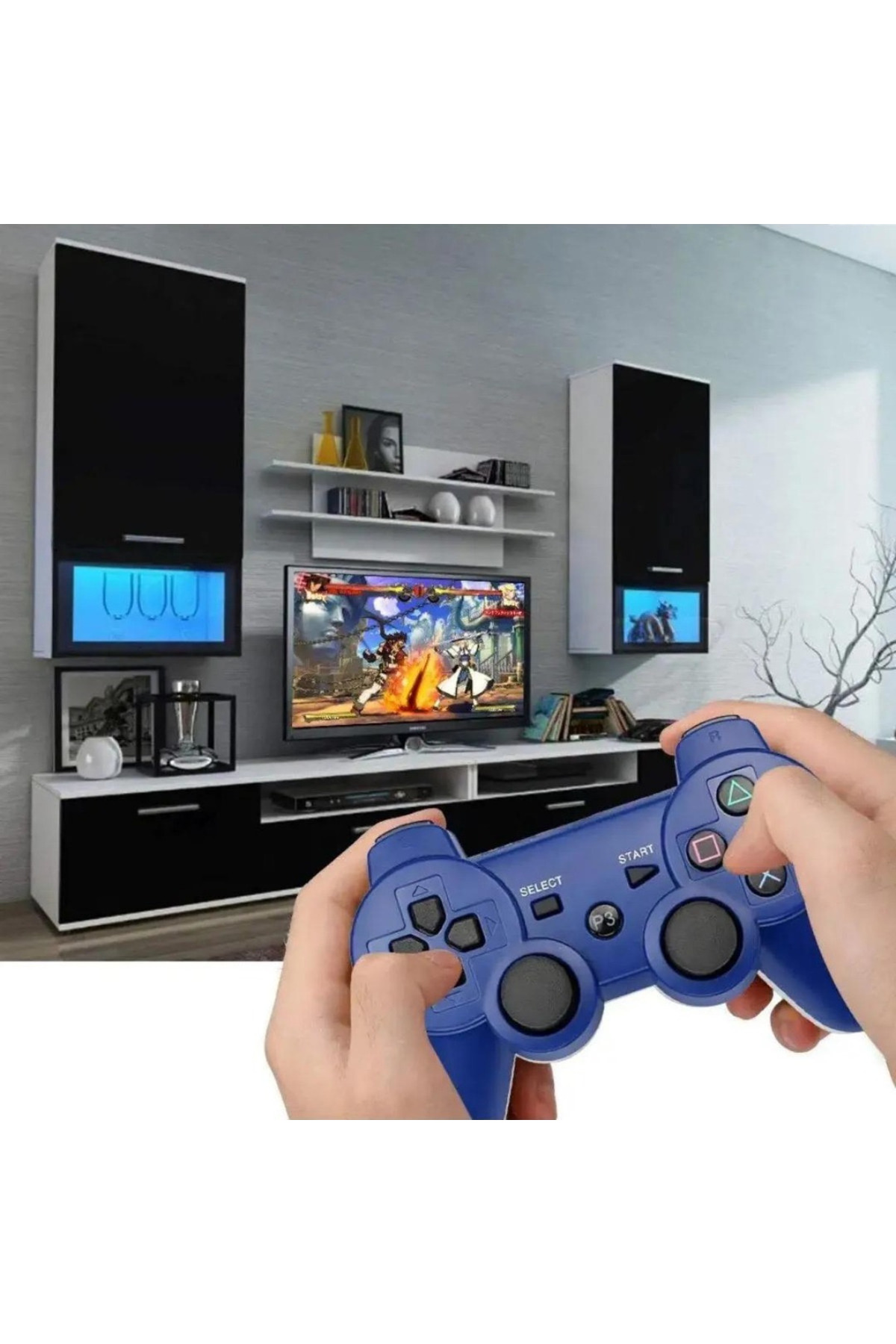 LOBO Ps3 Kablosuz Analog Oyun Kolu Dualshock Oyuncu Konsolu Joystick Controller 4