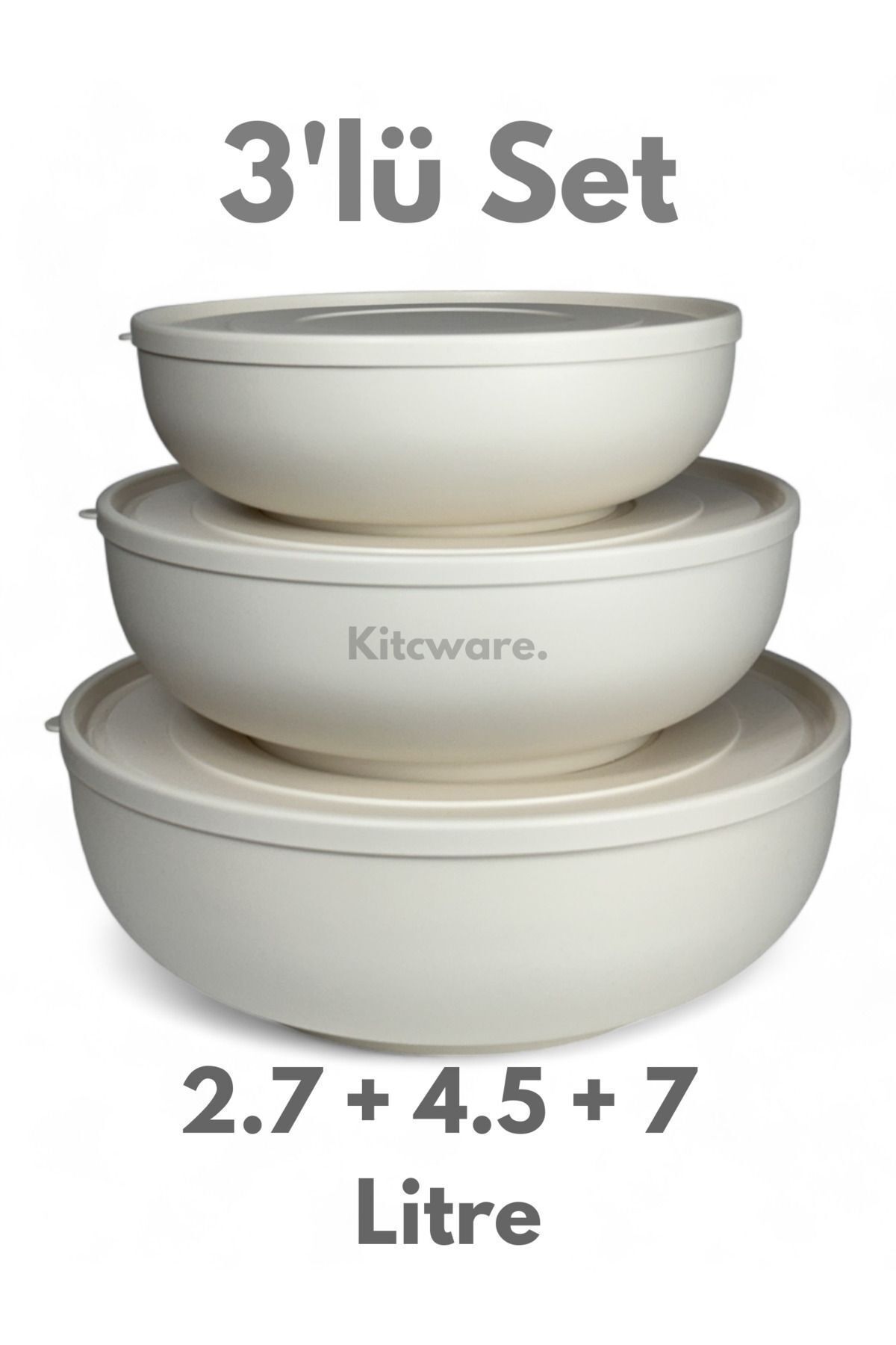 Kitcware-Storage Container, Flour Storage Container, Dough Basin, Large Size Storage Container Set, Set of 3, 14.2 Liters 2