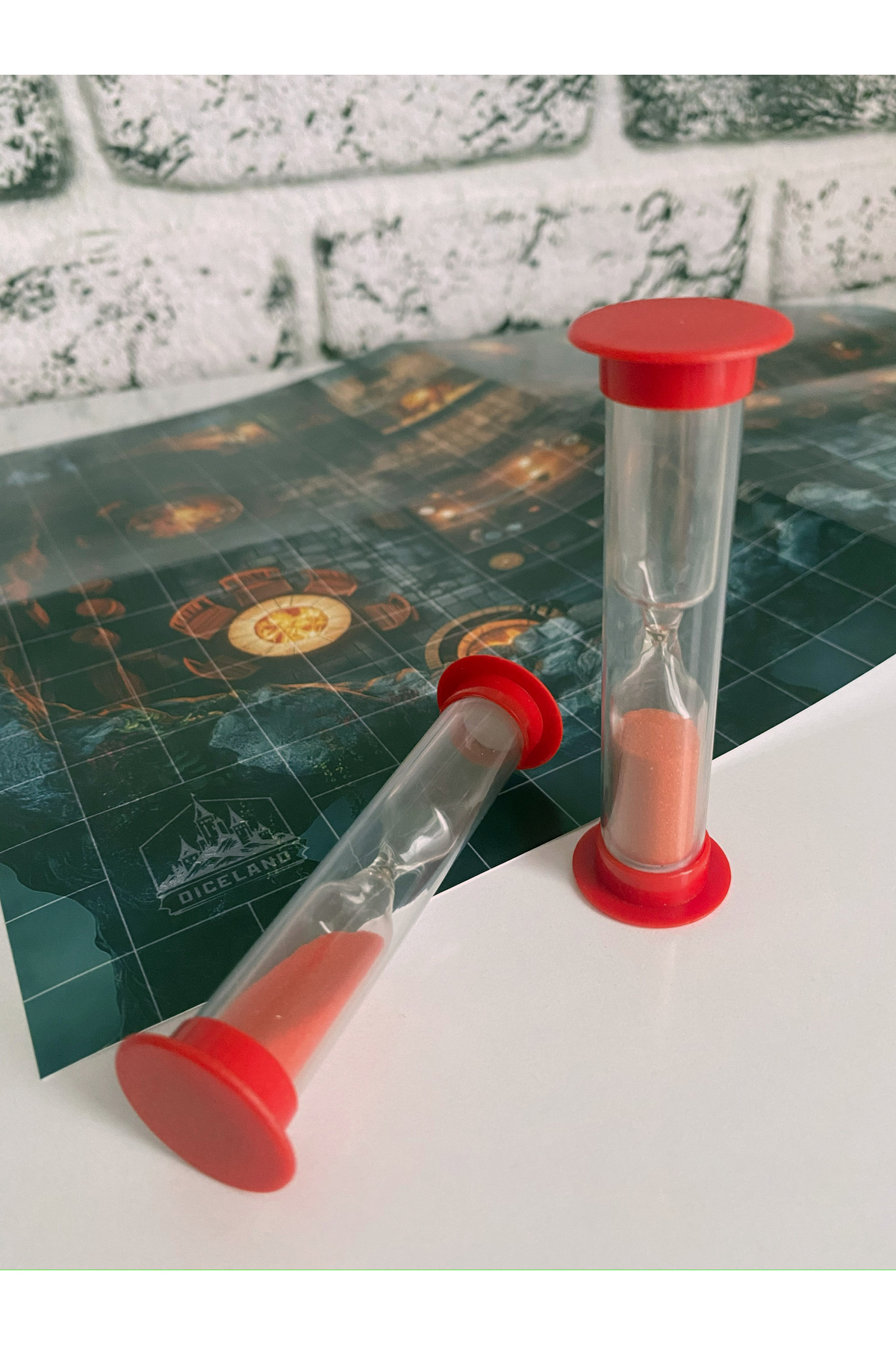 DiceLand Plastik Kırmızı Kum Saati - Kutu Oyunu Aksesuarı - 1 Adet