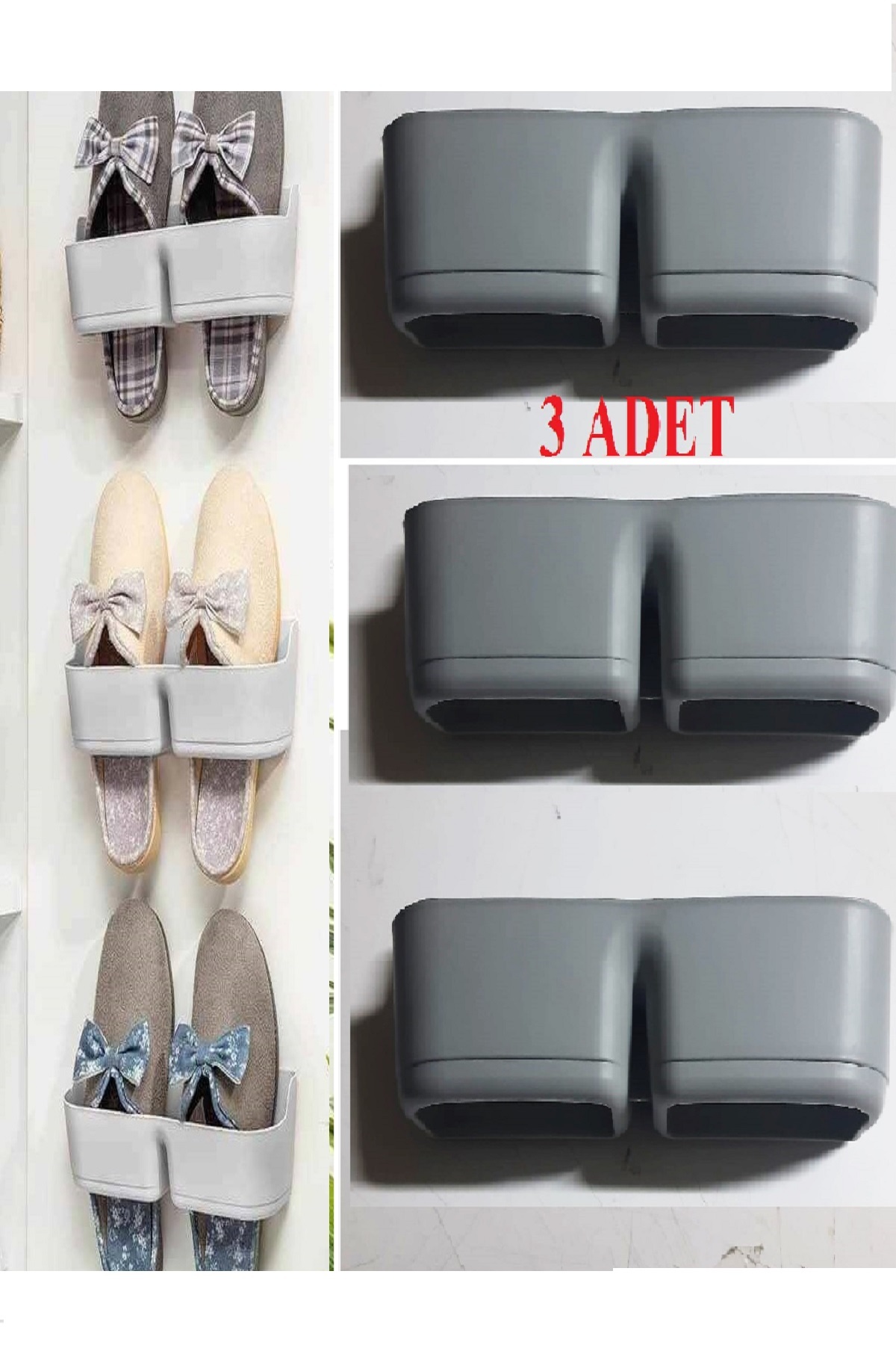 3Pcs Bathroom Slipper Holder - Practical Shelf Behind Door - Slipper Holder
