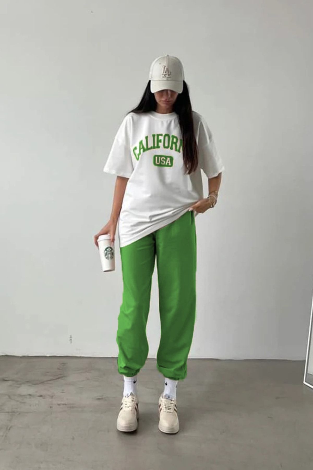 Green and white sweatpants new arrivals