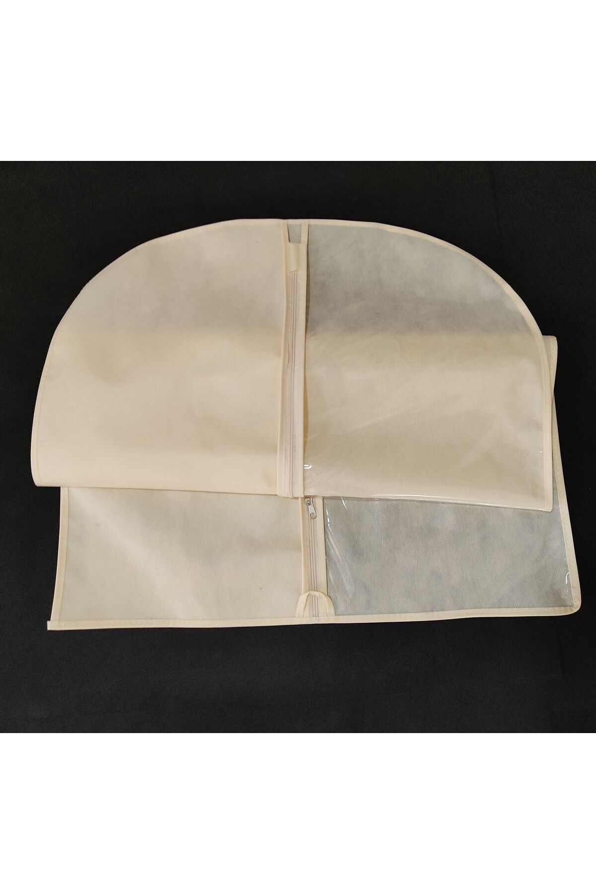 Takım Elbise Kılıfı, Elbise Koruyucu Hurç, Gamboç, 64*100 Cm, Pvc Şeffaf, Krem Renk