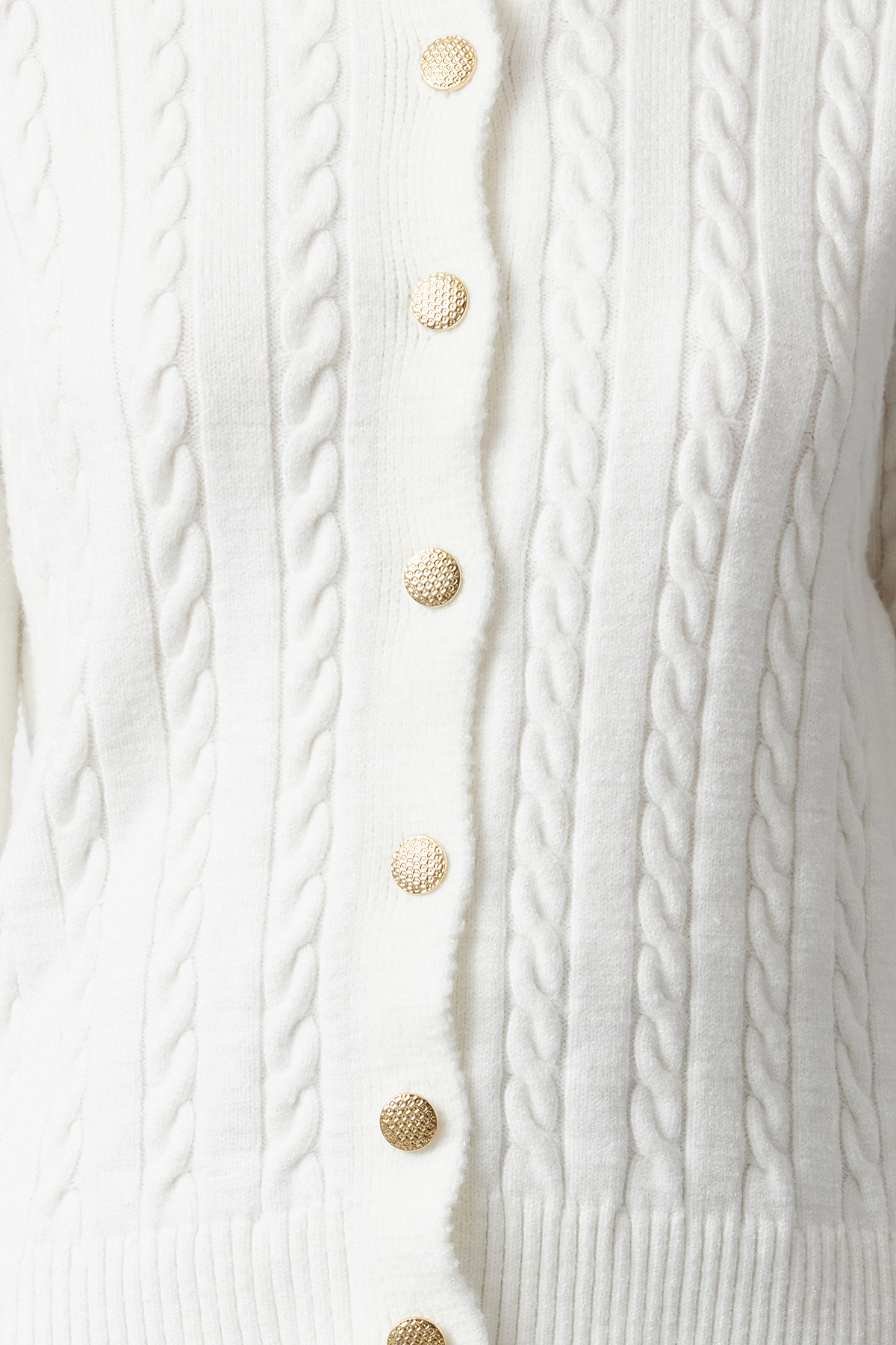 Trendyolmilla  Ekru Merserize Görünümlü Premium/Özel İplik Örgü Detaylı Ceket Görünümlü Triko Hırka TWOAW25HI00229 - Görsel 3