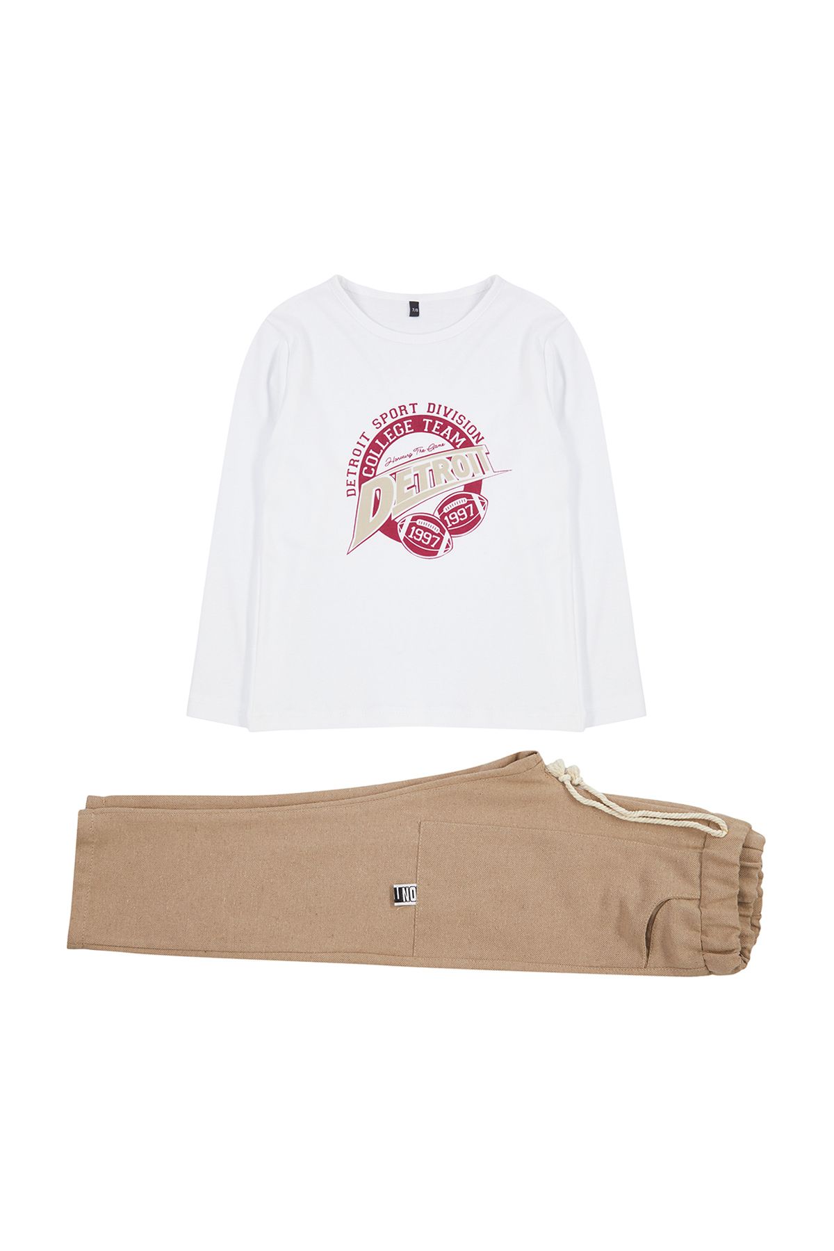 trendyolkids-boys-burgundy-slogan-long-casual