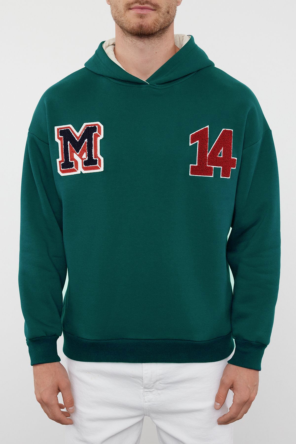 trendyol-man-mens-green-slogan-long-oversized