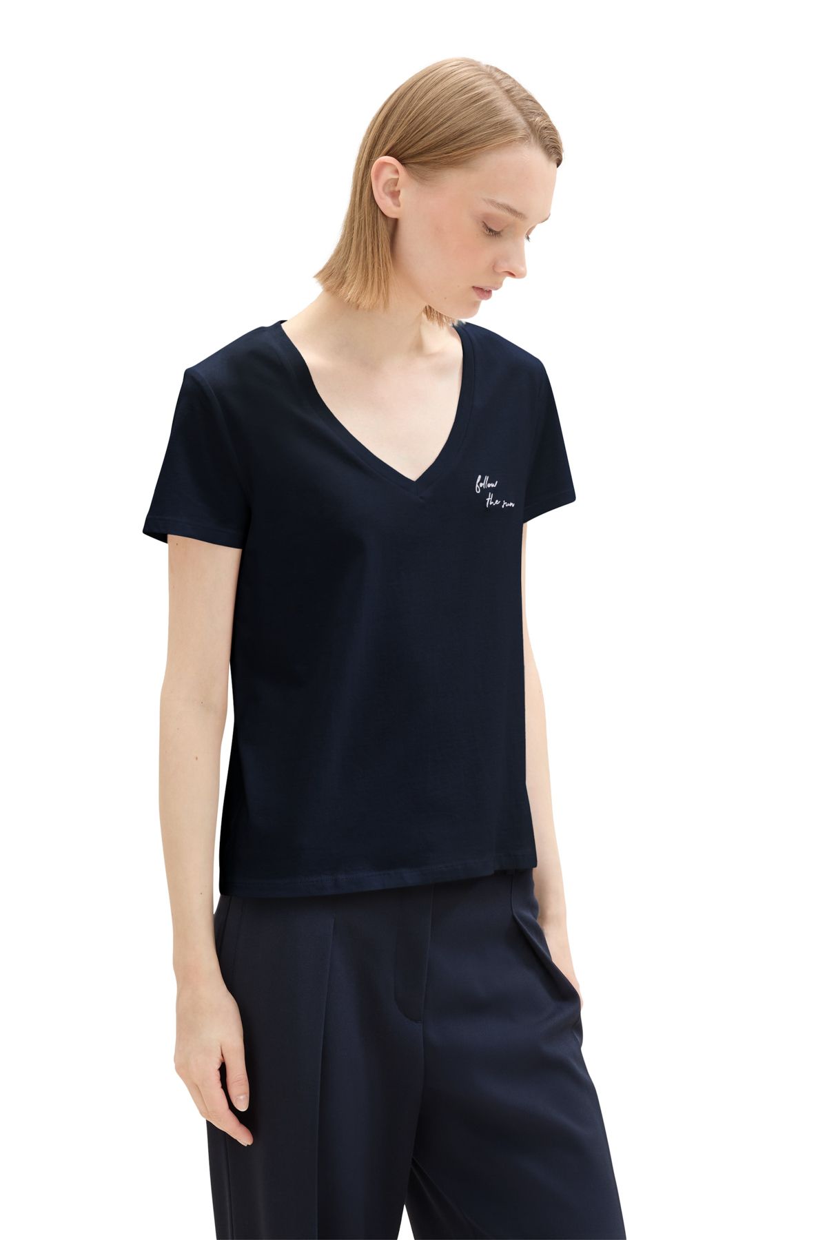 Tom Tailor-V-neck T-shirt with print 4