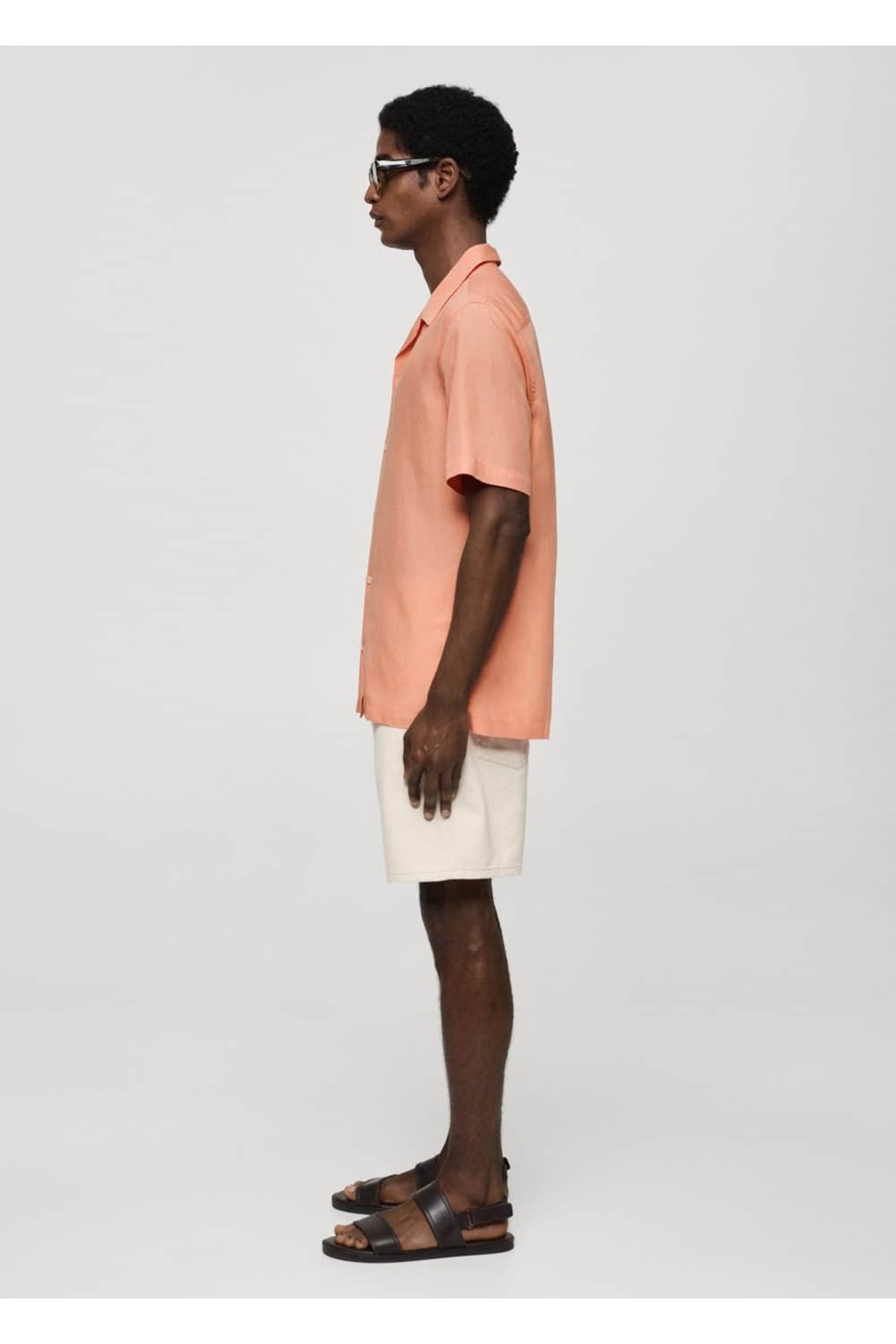 پیراهن مردانه نارنجی منگوMANGO Man | 67069222 اورجینال - تصویر 7