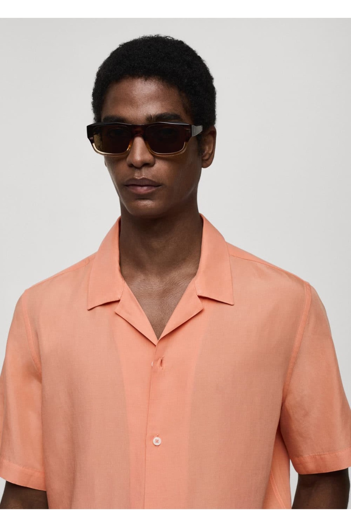 پیراهن مردانه نارنجی منگوMANGO Man | 67069222 اورجینال - تصویر 5