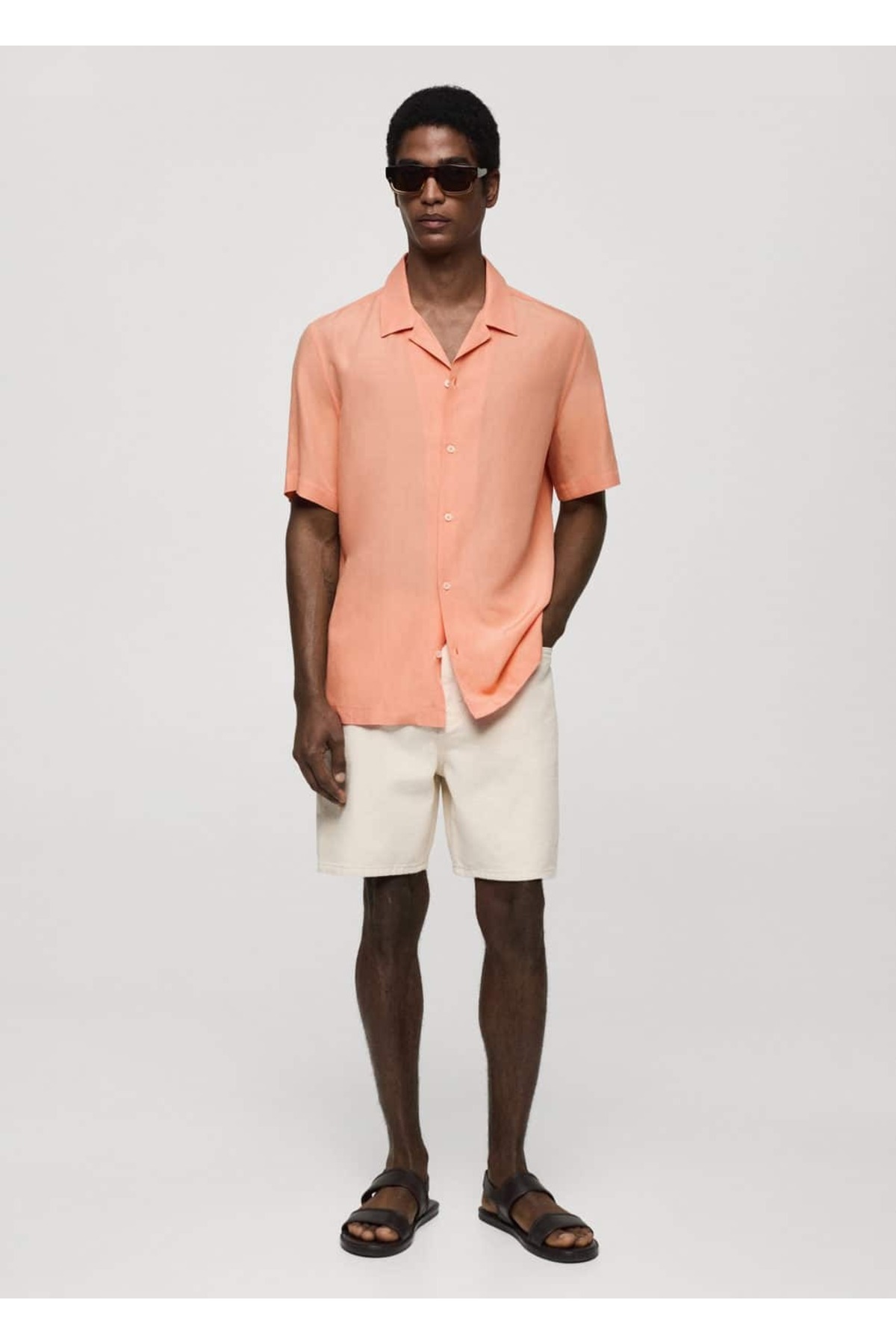 پیراهن مردانه نارنجی منگوMANGO Man | 67069222 اورجینال - تصویر 2