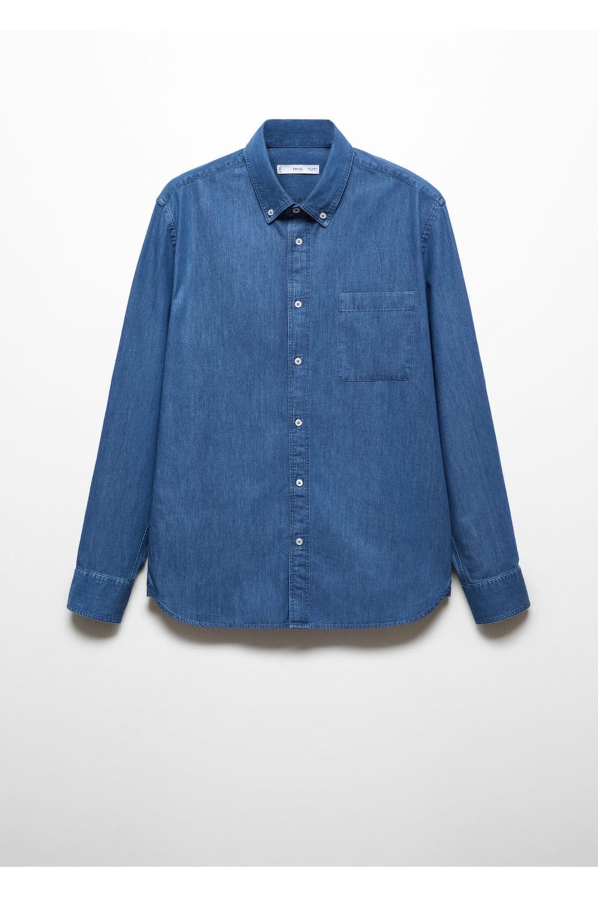 پیراهن مردانه آبی MANGO Man | 67060638 اورجینال - تصویر 3