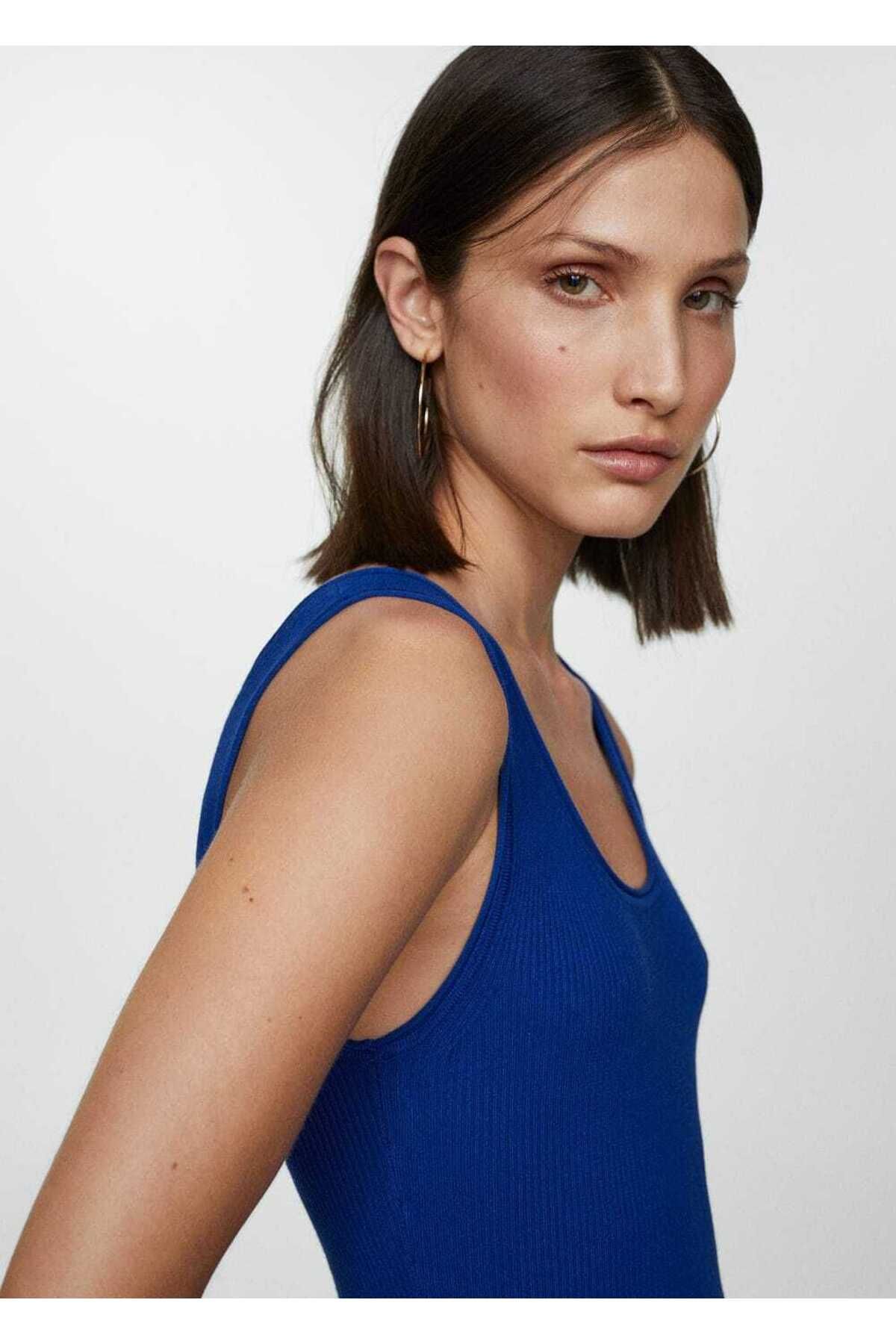 MANGO Woman-Rochie midi cu elastic 5