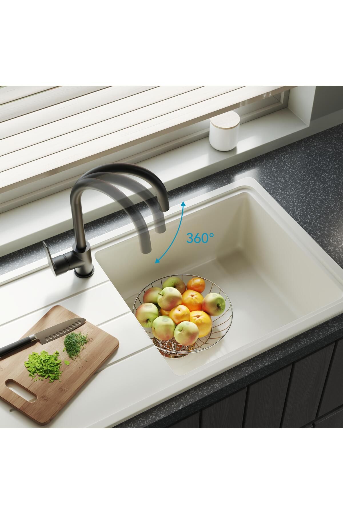 Adell-Neon S Kitchen Faucet-Matte Black 4
