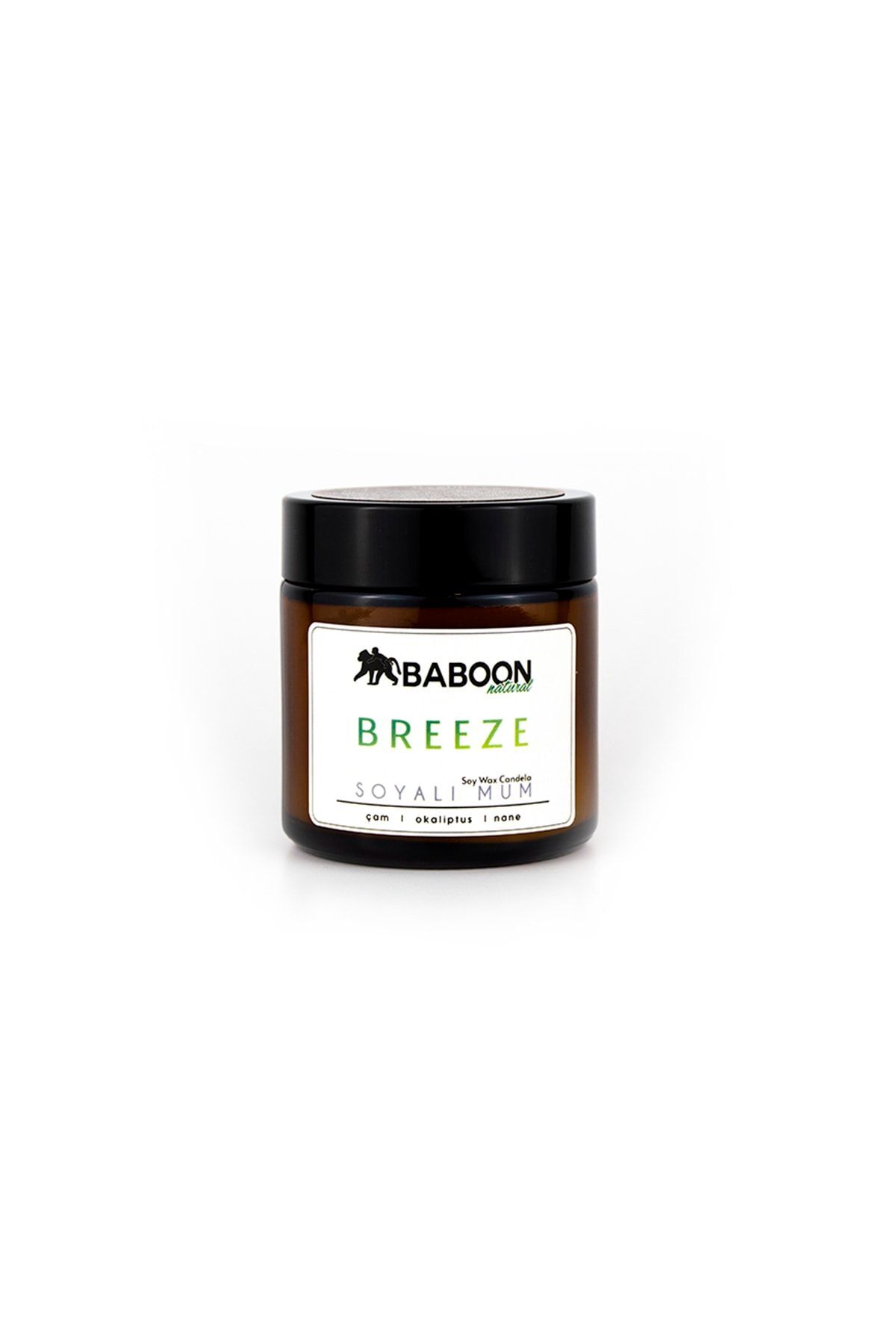 Baboon Natural Çam & Okaliptus & Nane - Soyalı Mum - Breeze