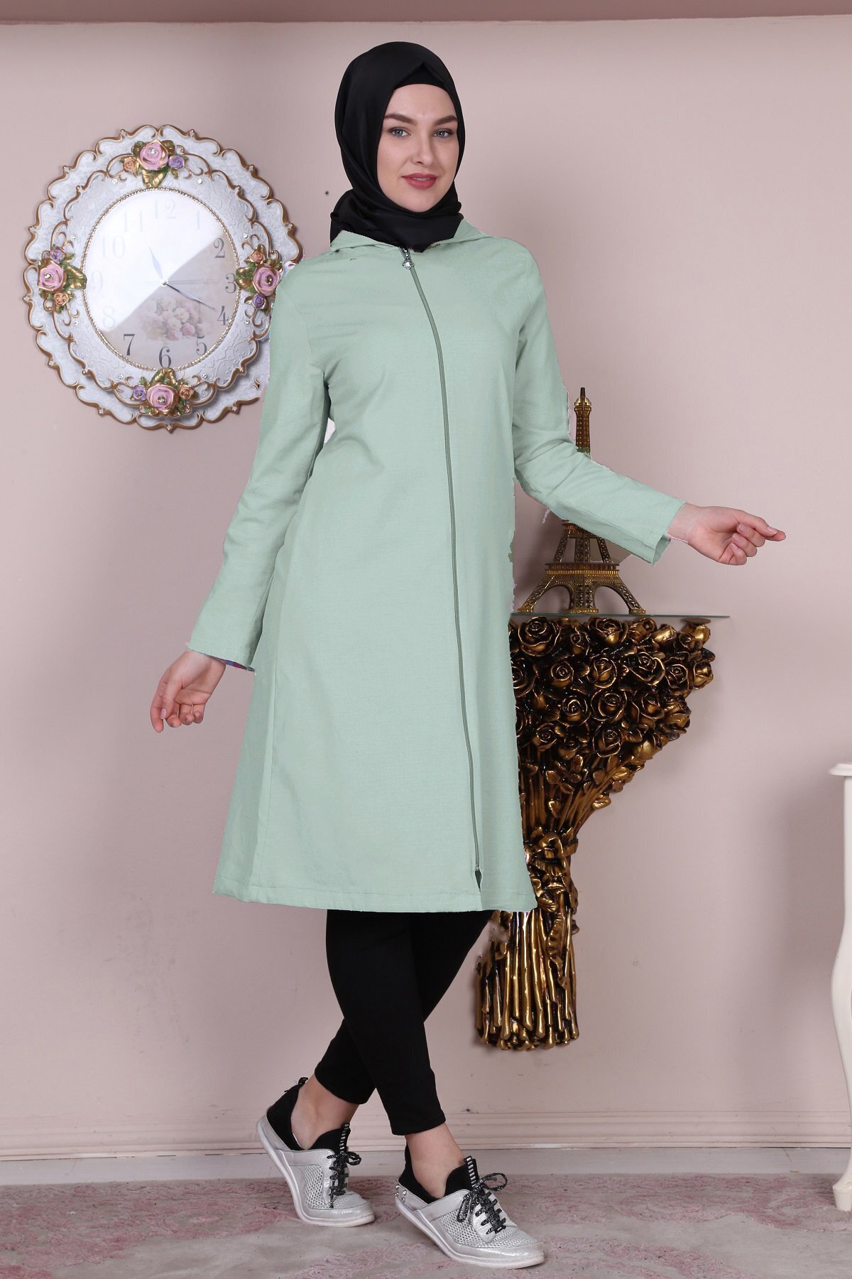 night blue KOPYA - SPOR KAPŞONLU KAP-MİNT