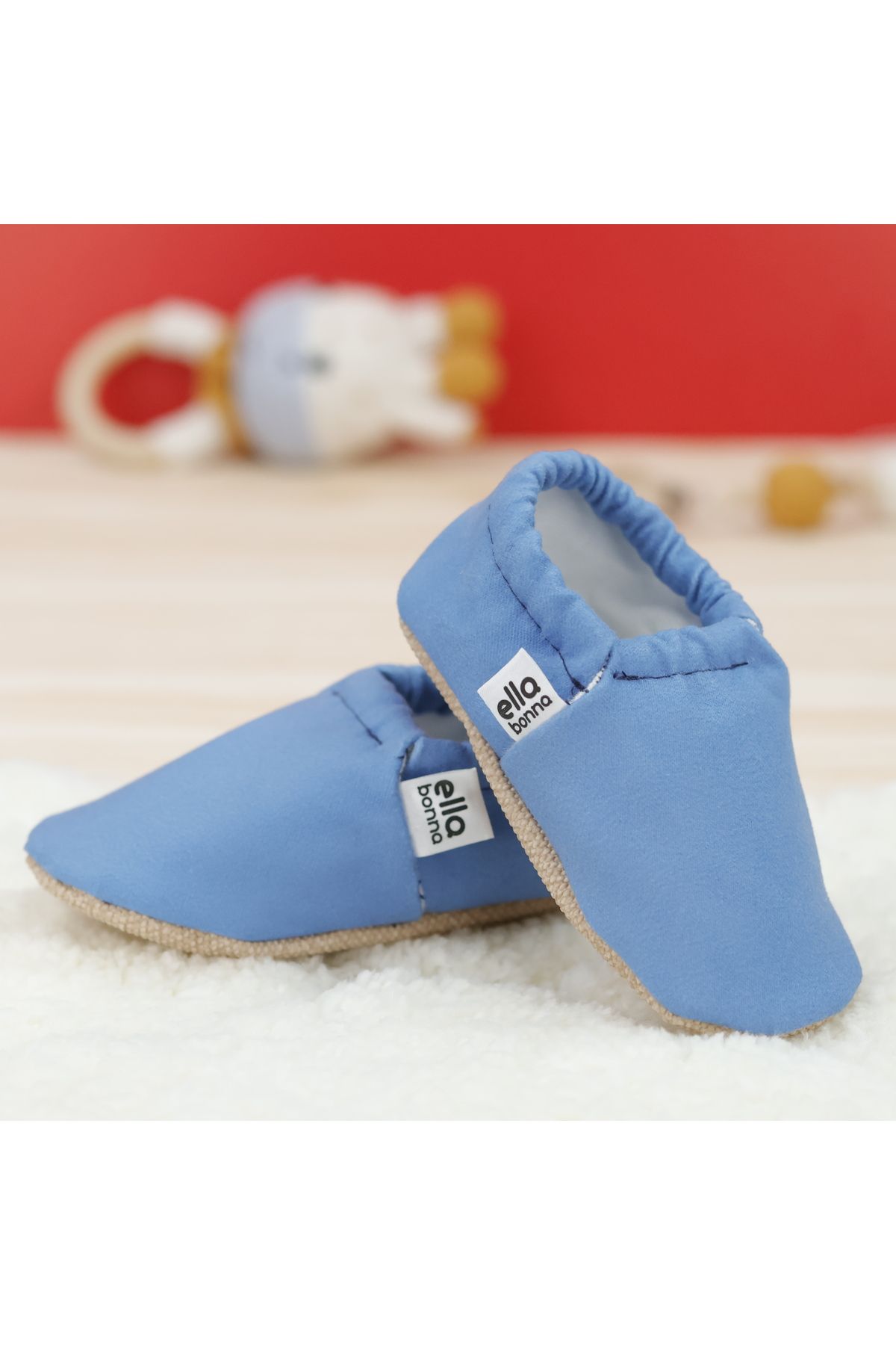 Ella Bonna-Blaue Babyschuhe – rutschfeste Sohle, Hausschuhe für Zuhause, Hausschuhe für Kinderzimmer 6