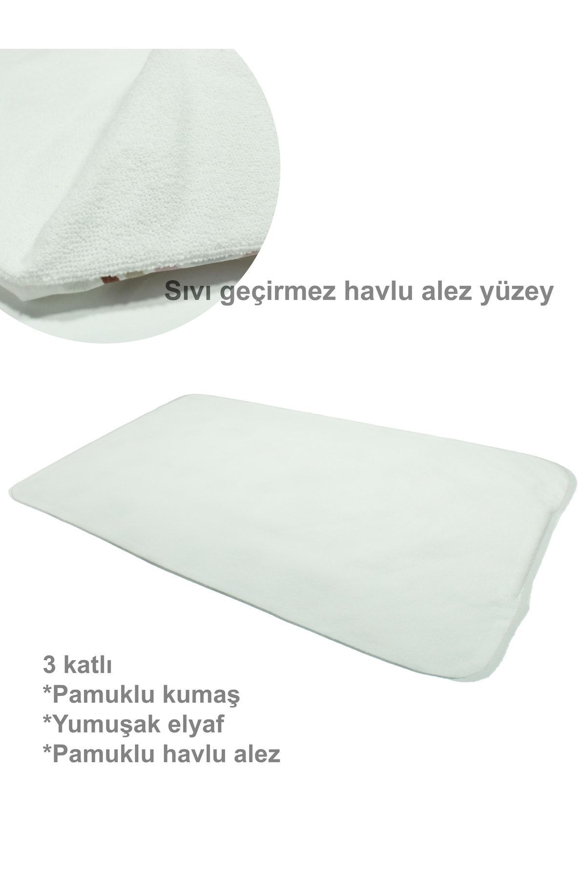 Atölye Eda Exclusive Bebek Alt Açma Örtüsü Pratik Havlu Alezli Sıvı Geçirmez fotoğrafı 3 (önizleme)