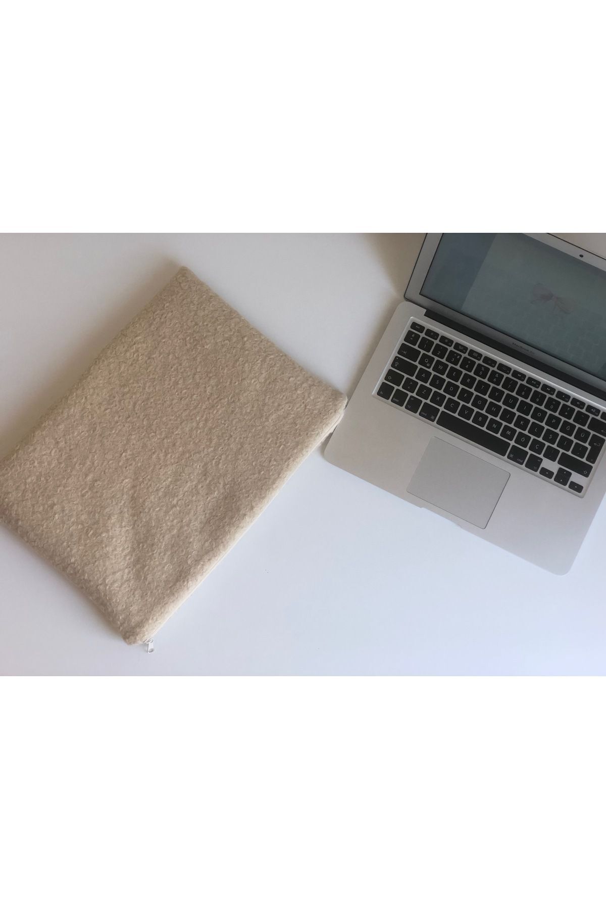 BABY KANGAROO Bej Tedy Kumaş Yumuşak Bilgisayar Çantası, Laptop Kılıfı