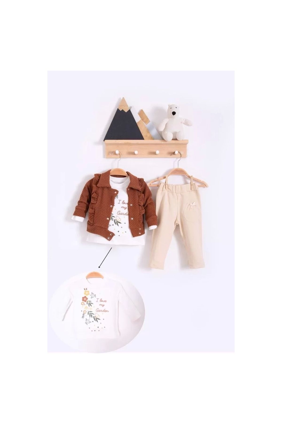 Ruffle Detailed 3-Piece Baby Girl Set