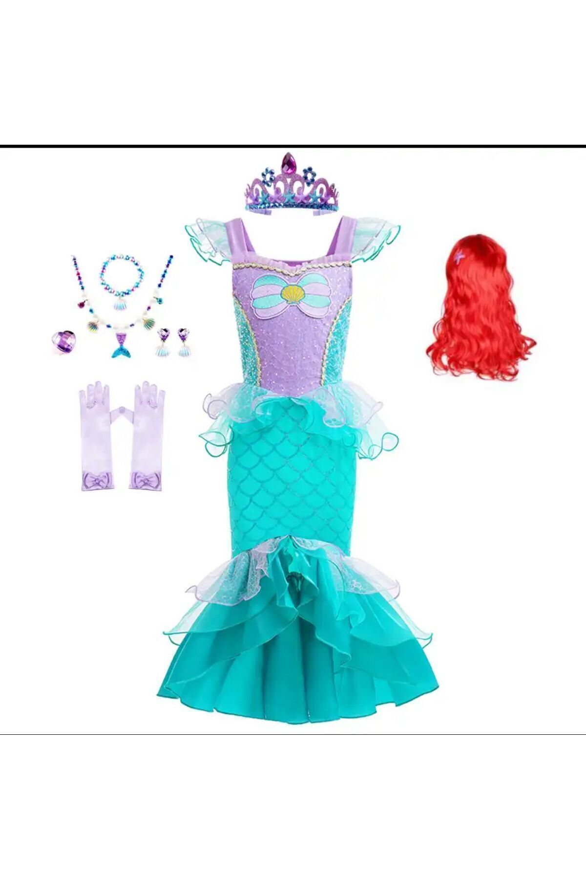 mermaid costume set with wig