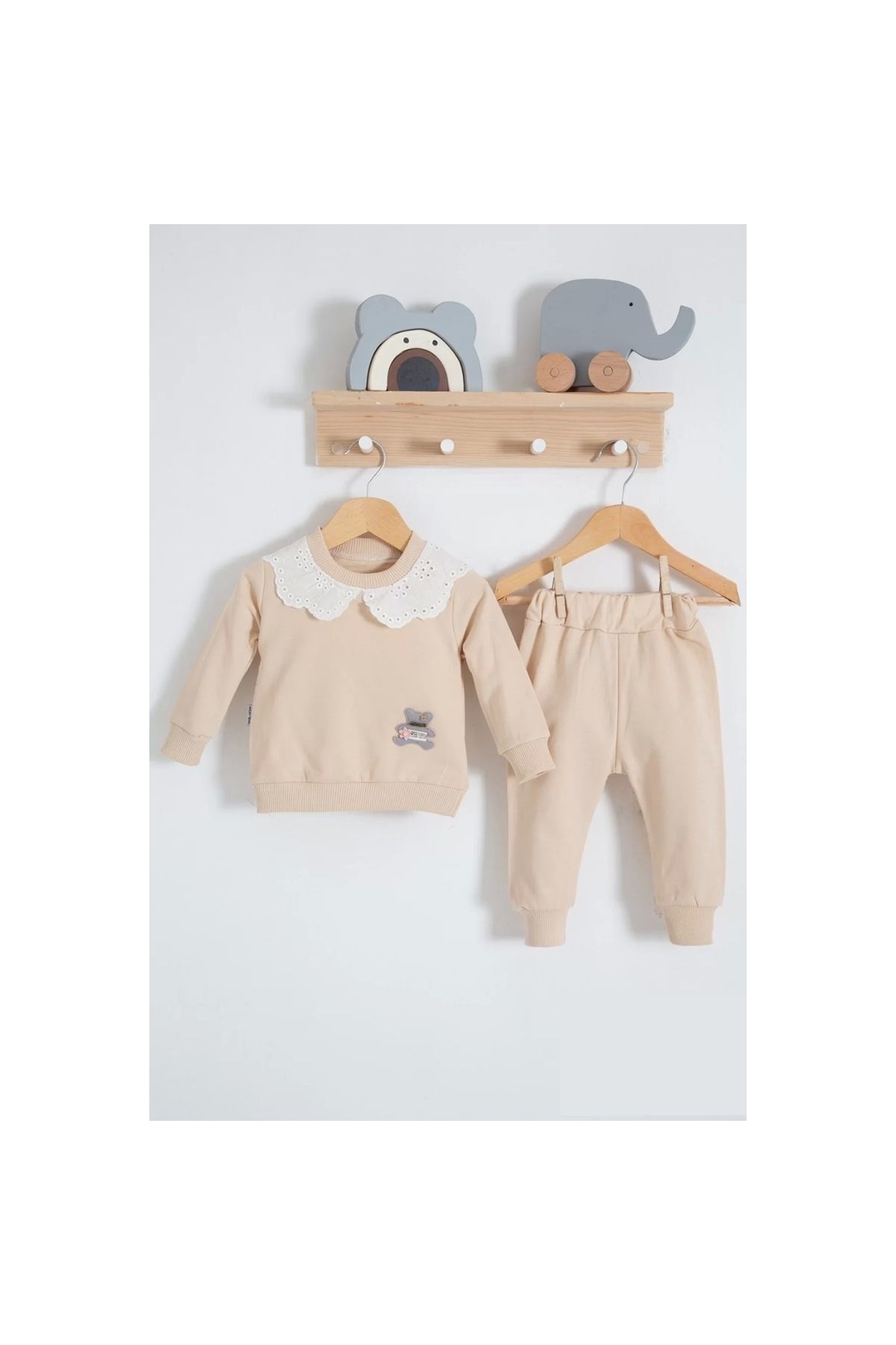 Lace Collar Cotton 2-Piece Baby Girl Set