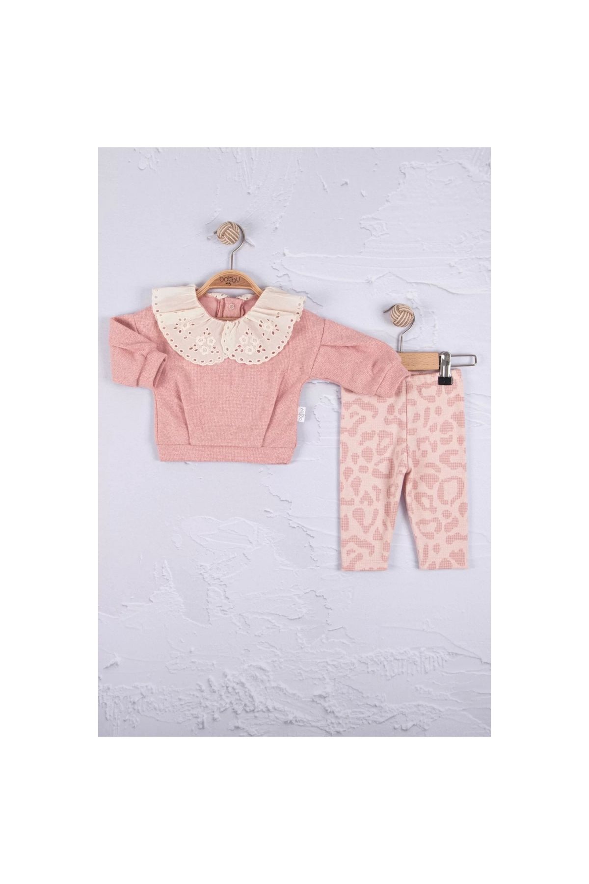 Big Collar Laced 2-Piece Baby Girl Set