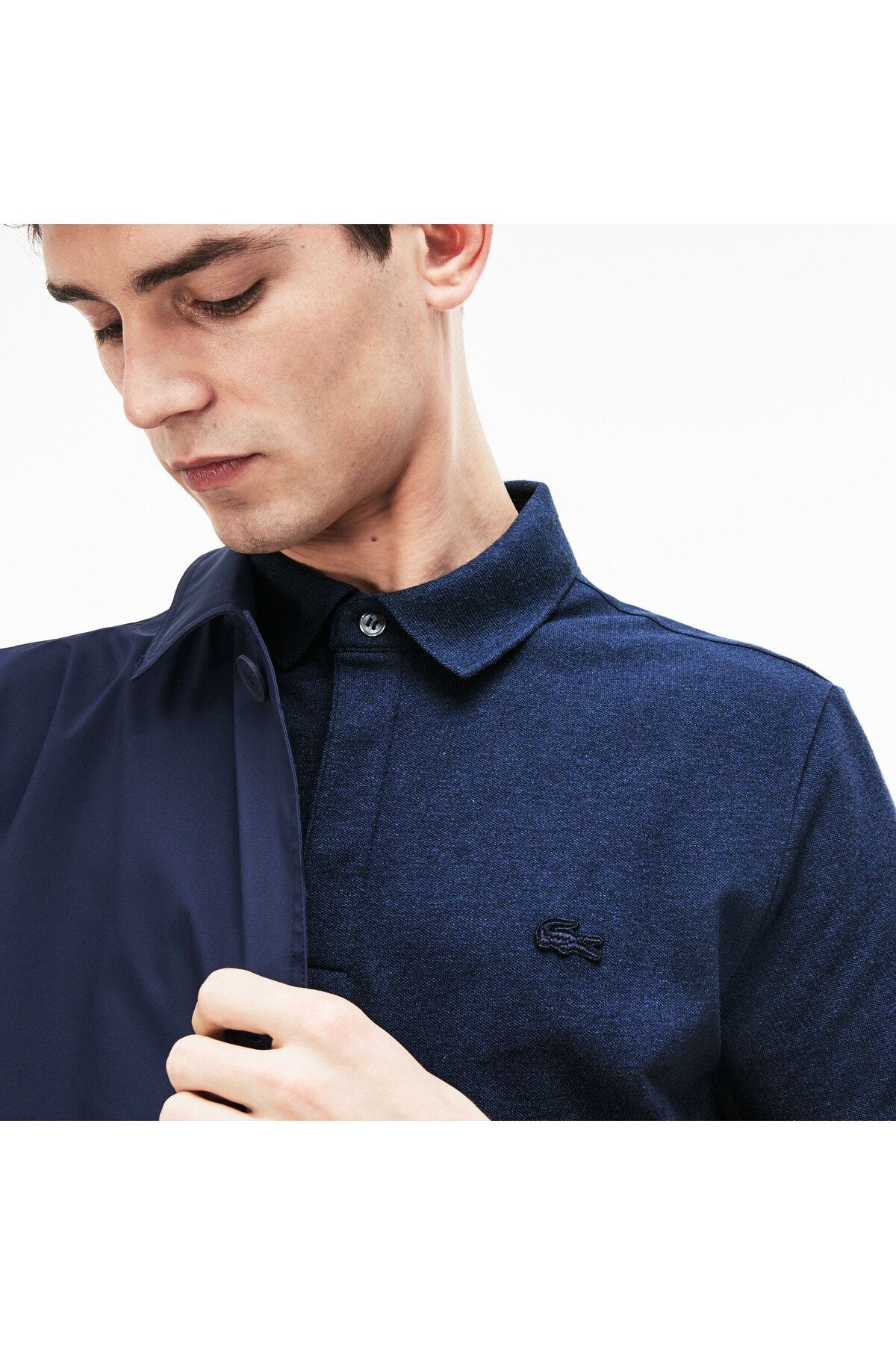 تی شرت یقه پولو آبی مردانه چوگان مناسب و Lacoste