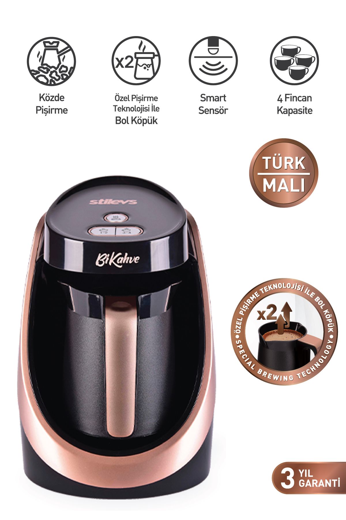 la machine à café turc bikahve rose