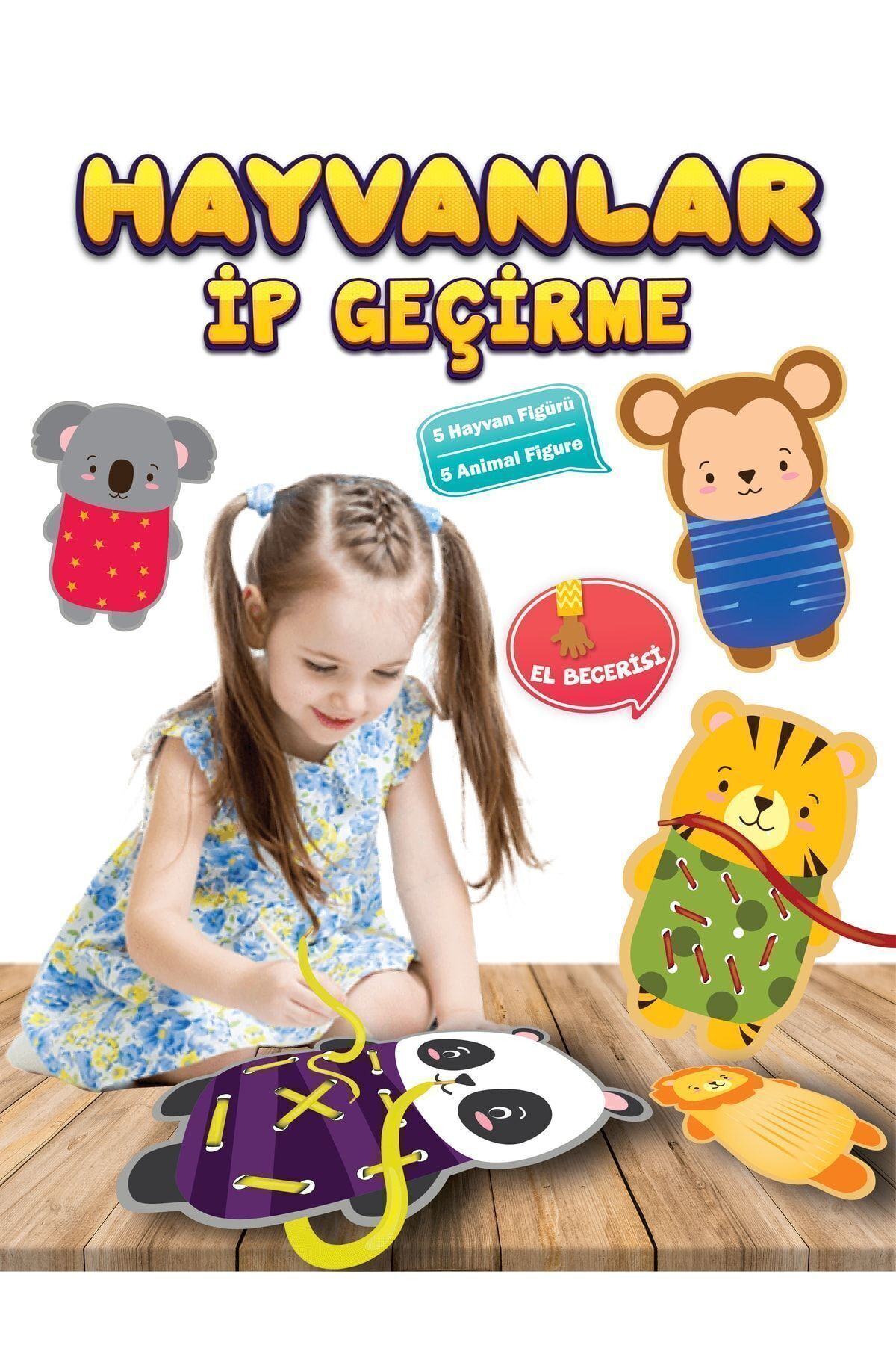 kidssan games Hayvanlar Ip Geçirme Oyunu Lacing Game 5 Farklı Hayvan fotoğrafı 4 (önizleme)