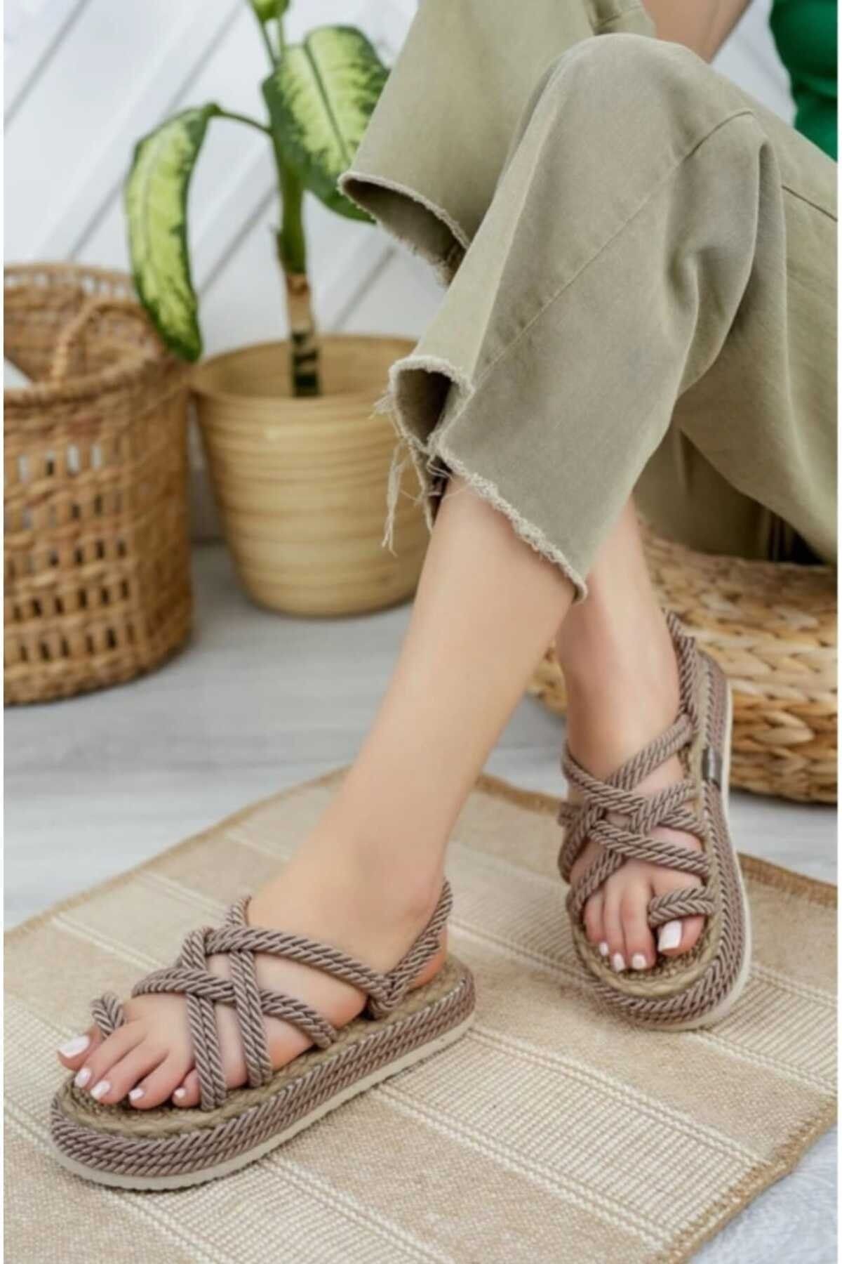 Faymi Shop-Unisex Mink Rope String High Sole Straw Sandals - It is Recommended to Buy 1 Size Larger 3